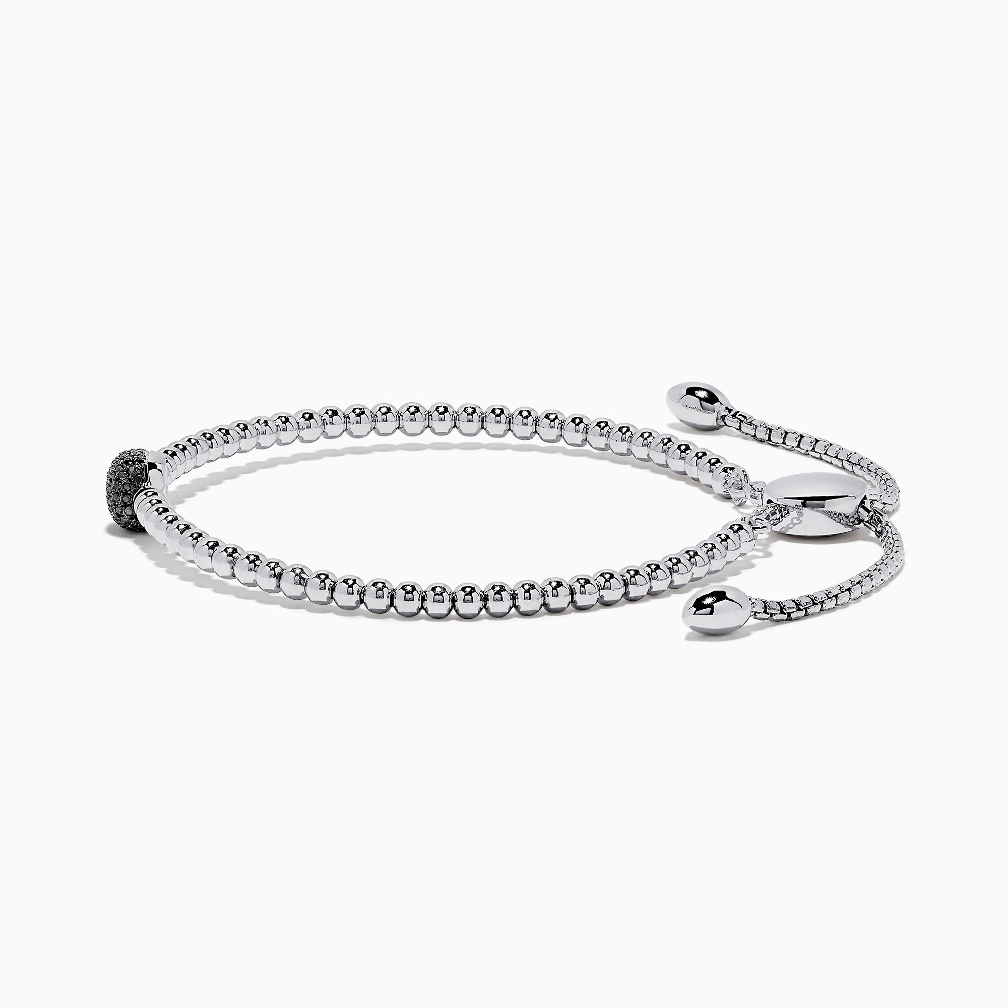 Diamond Embedded Silver Kada Bracelet With Interlocked Oval Design - Your  Mini Store