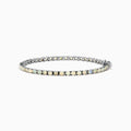 The 925 Sterling Silver Opal Tennis Bracelet features round opals totaling 4.50 TCW, each set in individual prongs and elegantly showcased on a white background.