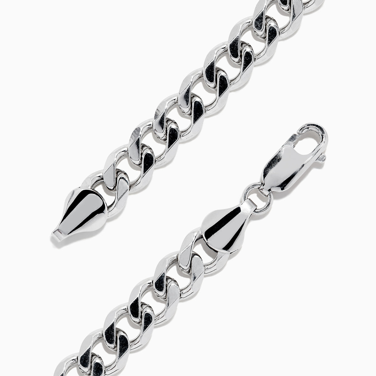 The Mens 925 Sterling Silver Curb Chain Bracelet features thick, closely linked curb-style links and a lobster clasp, shown in a circular shape on a plain white background.