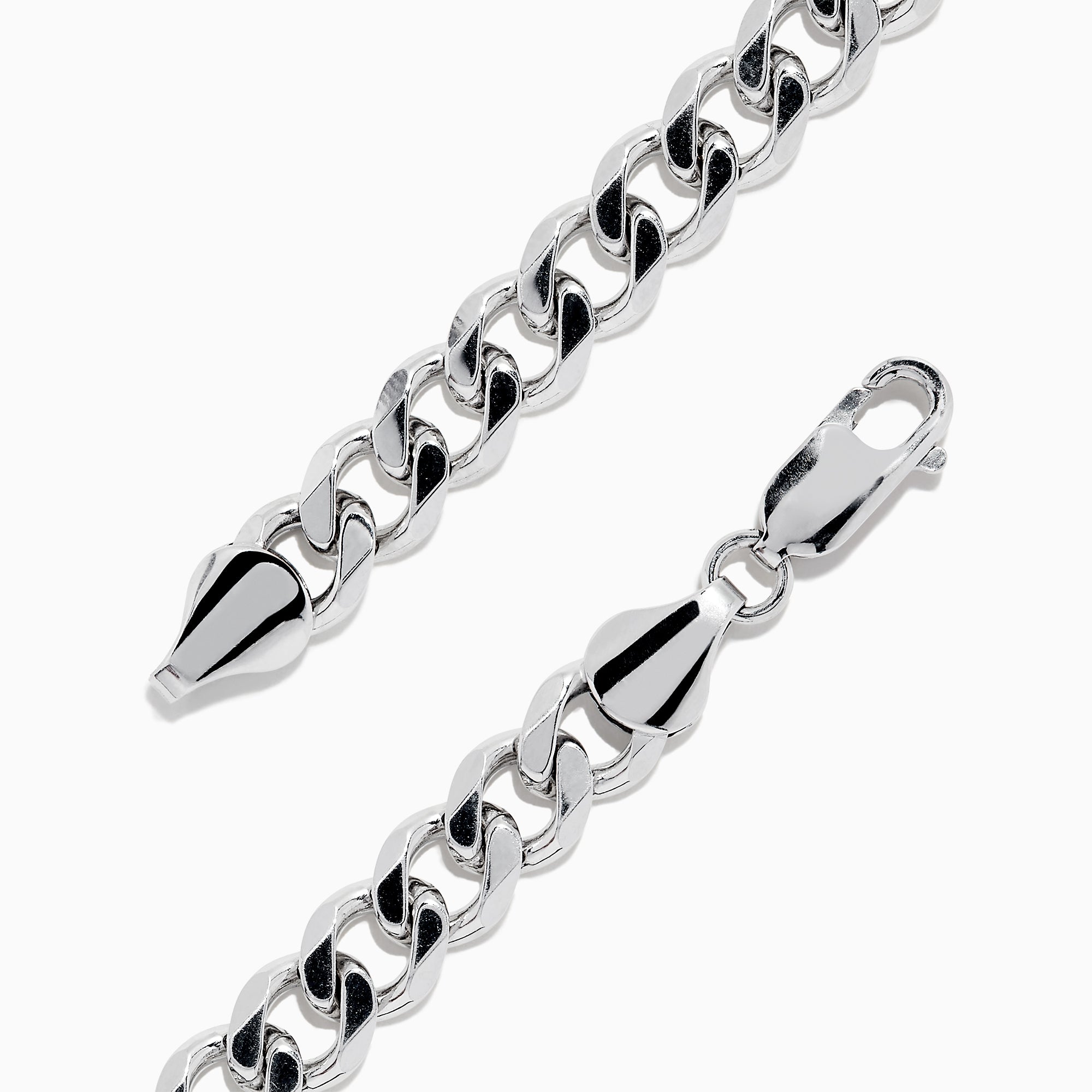 The Mens 925 Sterling Silver Curb Chain Bracelet features thick, closely linked curb-style links and a lobster clasp, shown in a circular shape on a plain white background.