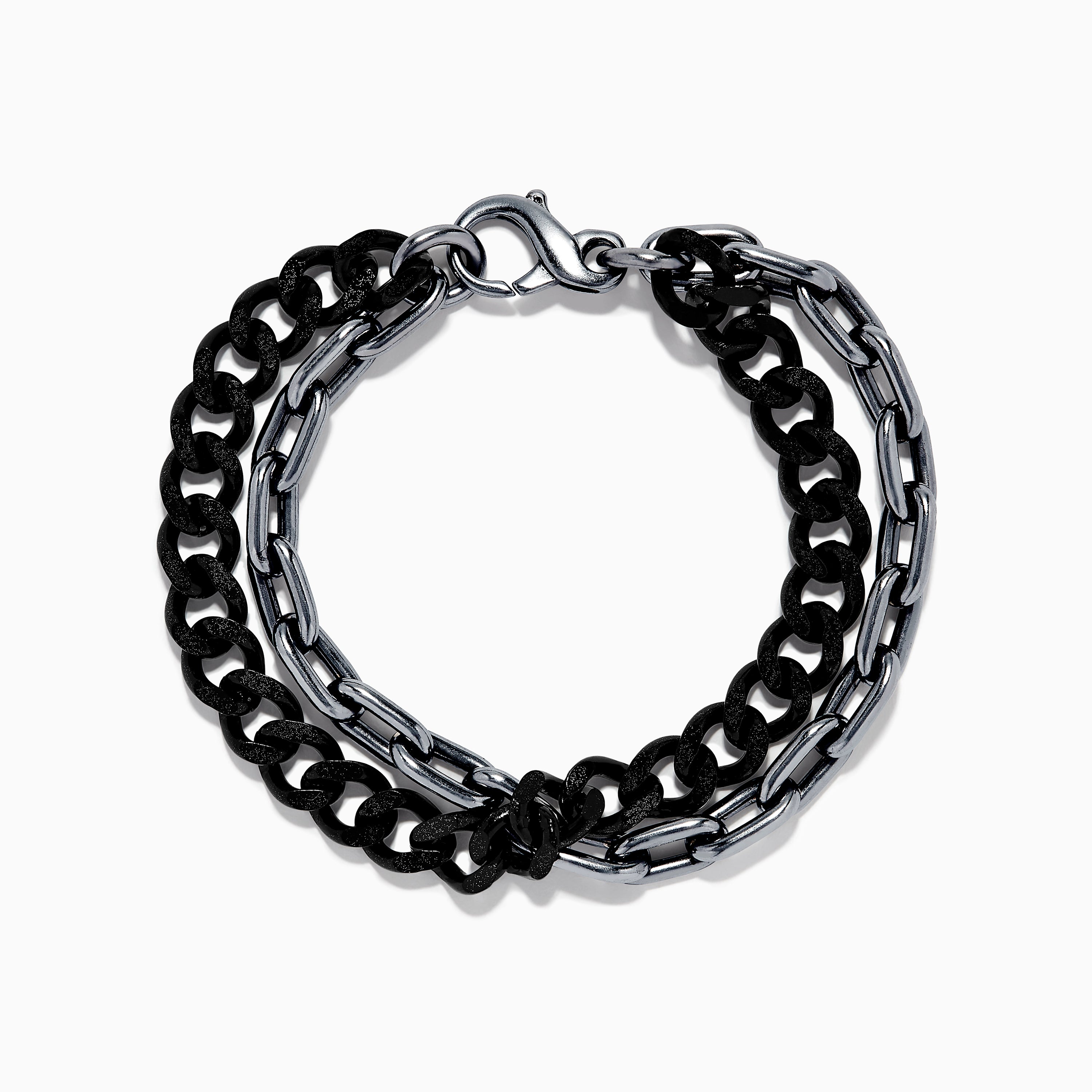 ZR Sterling Silver Interlinked Chain Link Bracelet for Men