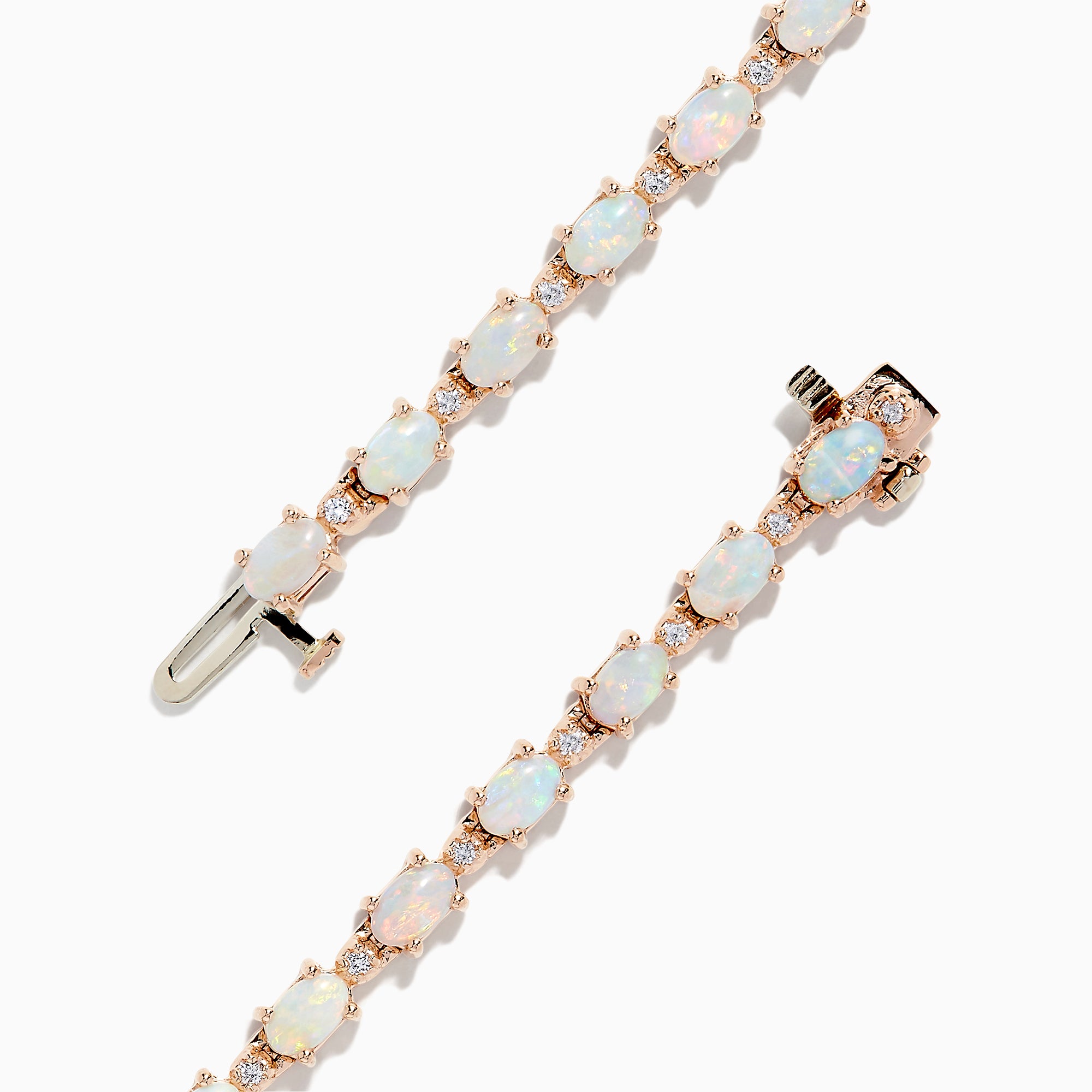 Effy Aurora 14K Rose Gold Opal and Diamond Bracelet, 4.72 TCW