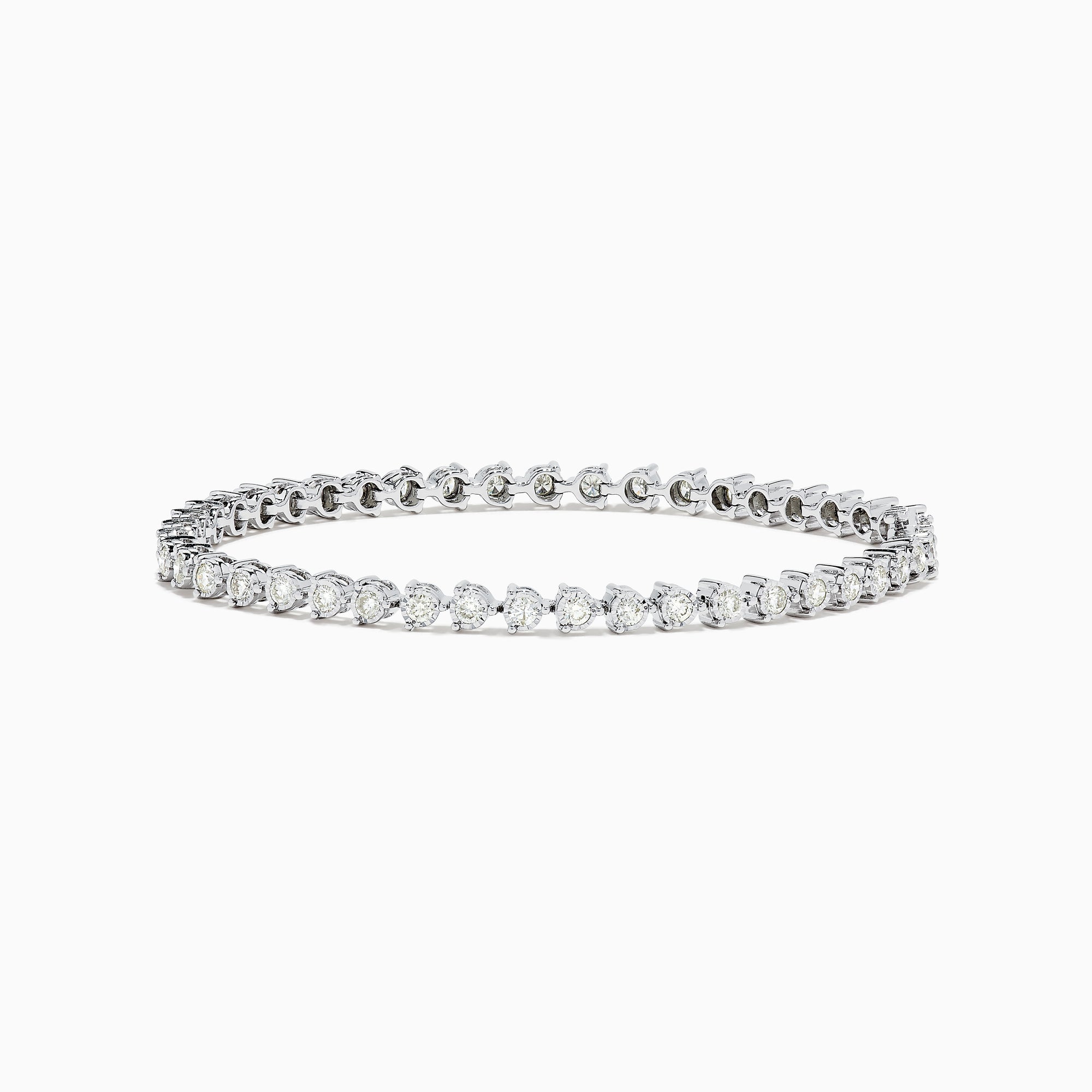 The Pave Classica 14K White Gold Diamond Tennis Bracelet 1.96 TCW features a single row of sparkling diamonds, elegantly set in 14K white gold and photographed on a white background.