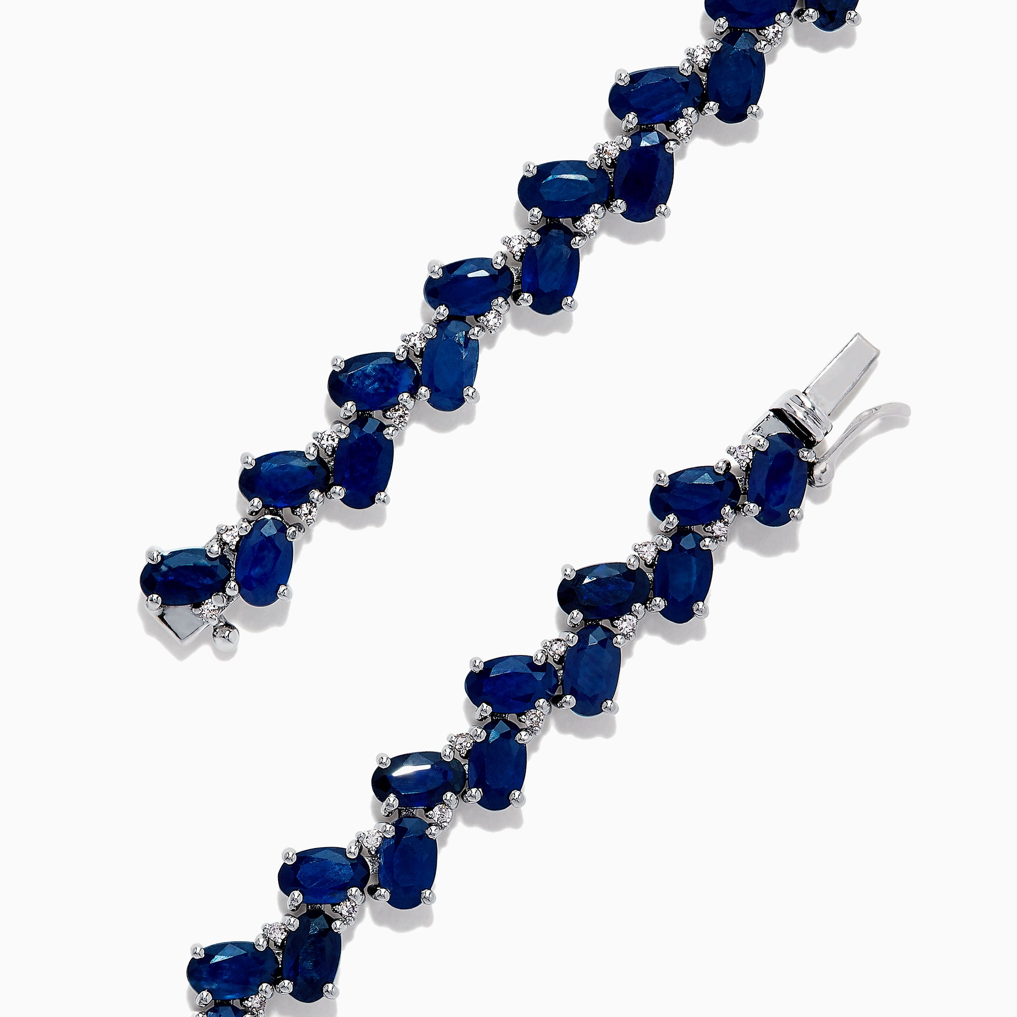 Effy Royale Bleu 14K White Gold Sapphire and Diamond Bracelet, 15.50 TCW