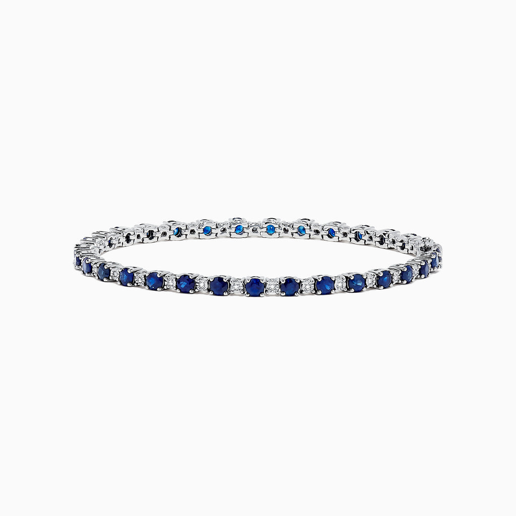 Effy Royale Bleu 14K Gold Sapphire and Diamond Tennis Bracelet, 4.24 TCW