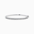 The 925 Sterling Silver Diamond Bangle features three rows of sparkling clear stones by Effy, displayed against a plain white background.