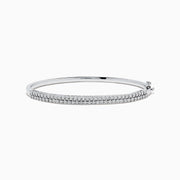 The 925 Sterling Silver Diamond Bangle features three rows of sparkling clear stones by Effy, displayed against a plain white background.