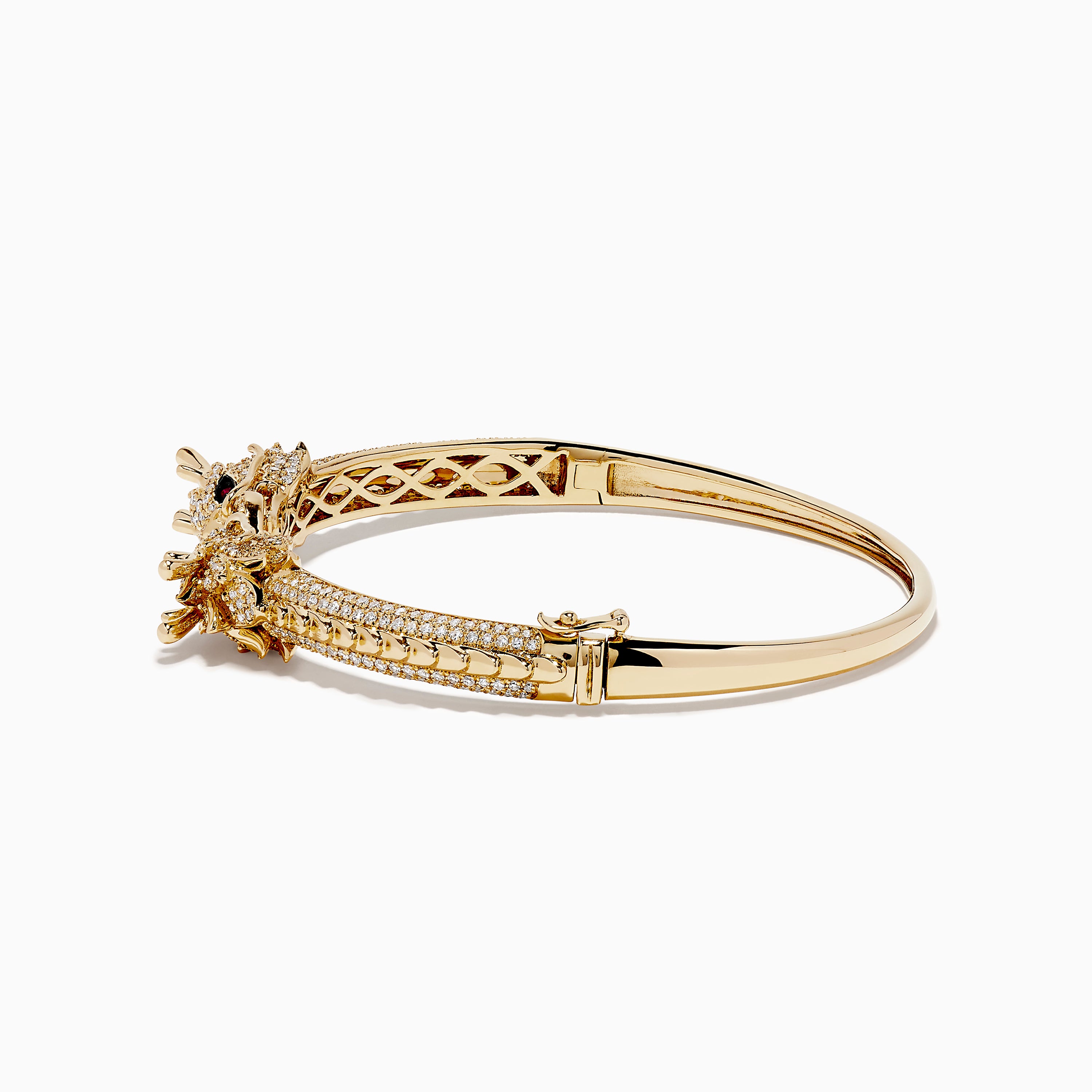 Safari 14K Yellow Gold Ruby and Diamond Dragon Bangle – effyjewelry.com