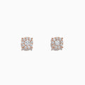 The Bouquet 14K Rose Gold Diamond Cluster Stud Earrings, 0.50 TCW, feature sparkling diamond clusters set in rose gold prongs and are displayed on a plain white background.