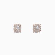 The Bouquet 14K Rose Gold Diamond Cluster Stud Earrings, 0.50 TCW, feature sparkling diamond clusters set in rose gold prongs and are displayed on a plain white background.