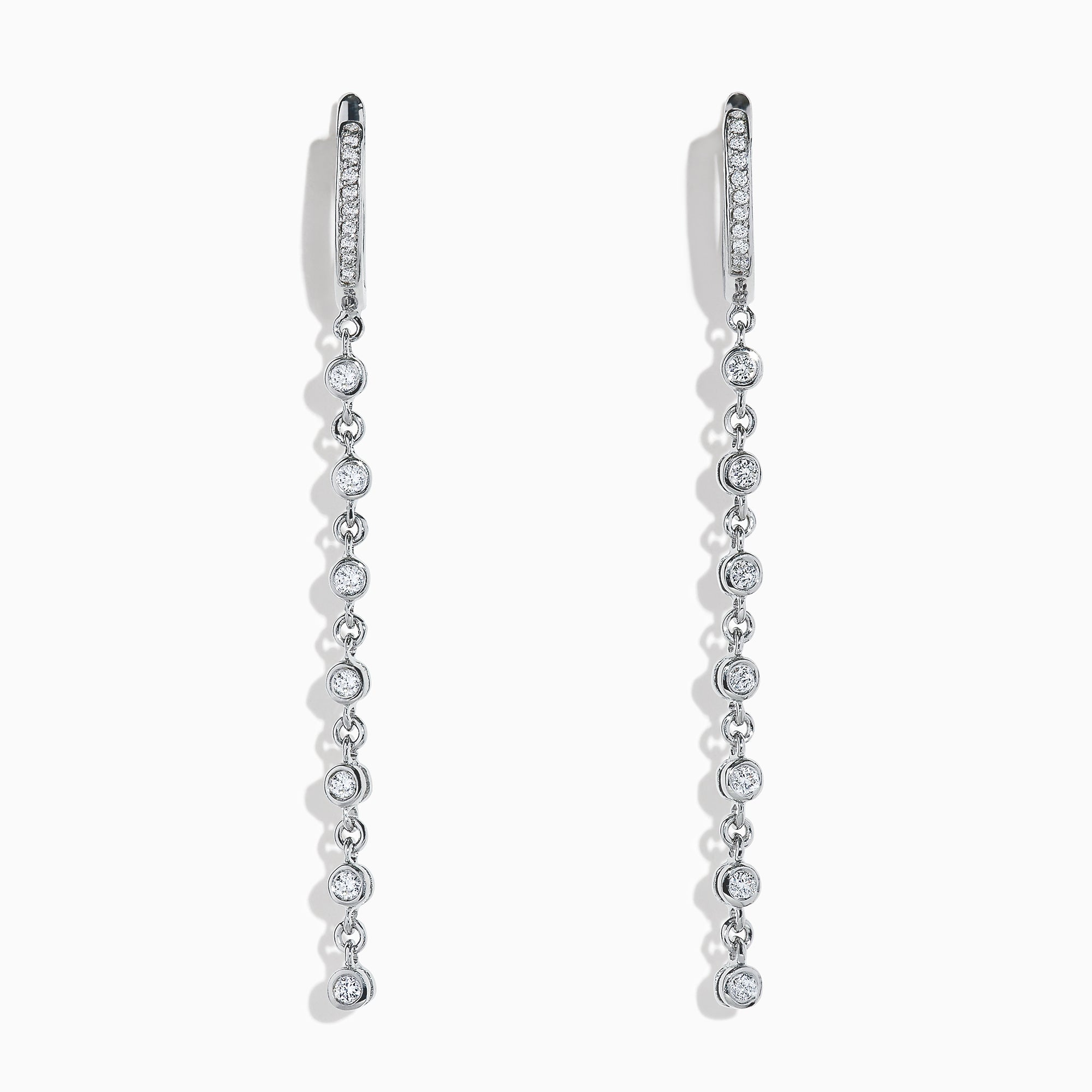 Effy Pave Classica 14K White Gold Diamond Drop Earrings, 0.43 TCW