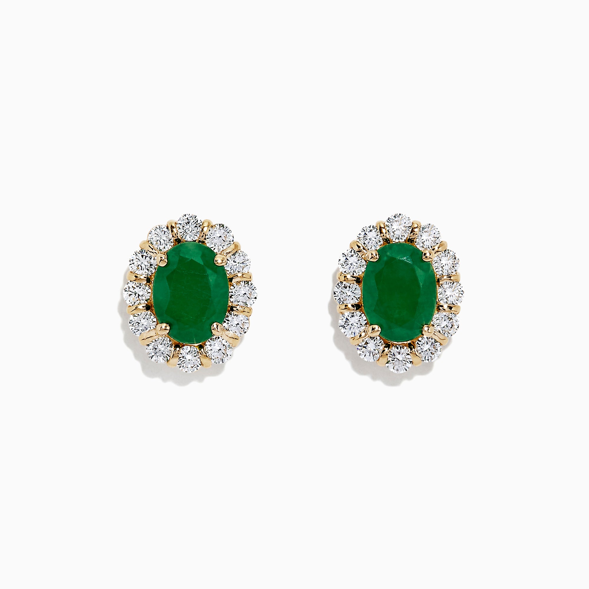 Effy Brasilica 14K Yellow Gold Emerald and Diamond Earrings, 3.22 TCW