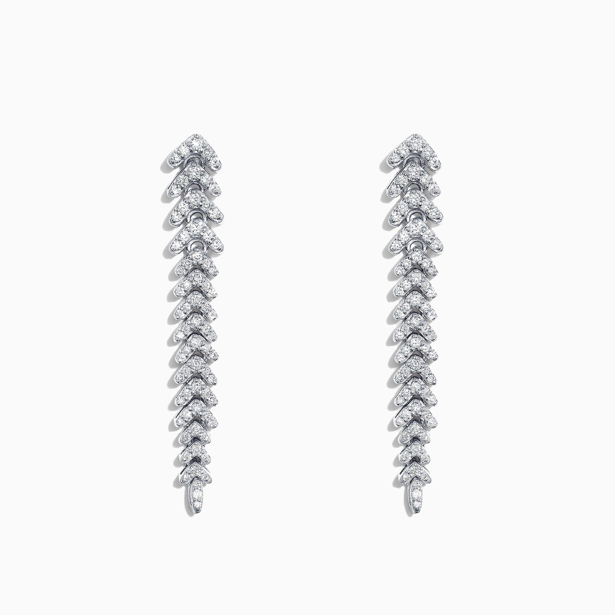 Effy Pave Classica 14K White Gold Diamond Drop Earrings, 0.85 TCW