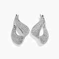 The Pave Classica 14 Karat White Gold Diamond Earrings feature a flowing teardrop design encrusted with sparkling diamonds totaling 2.25 TCW.
