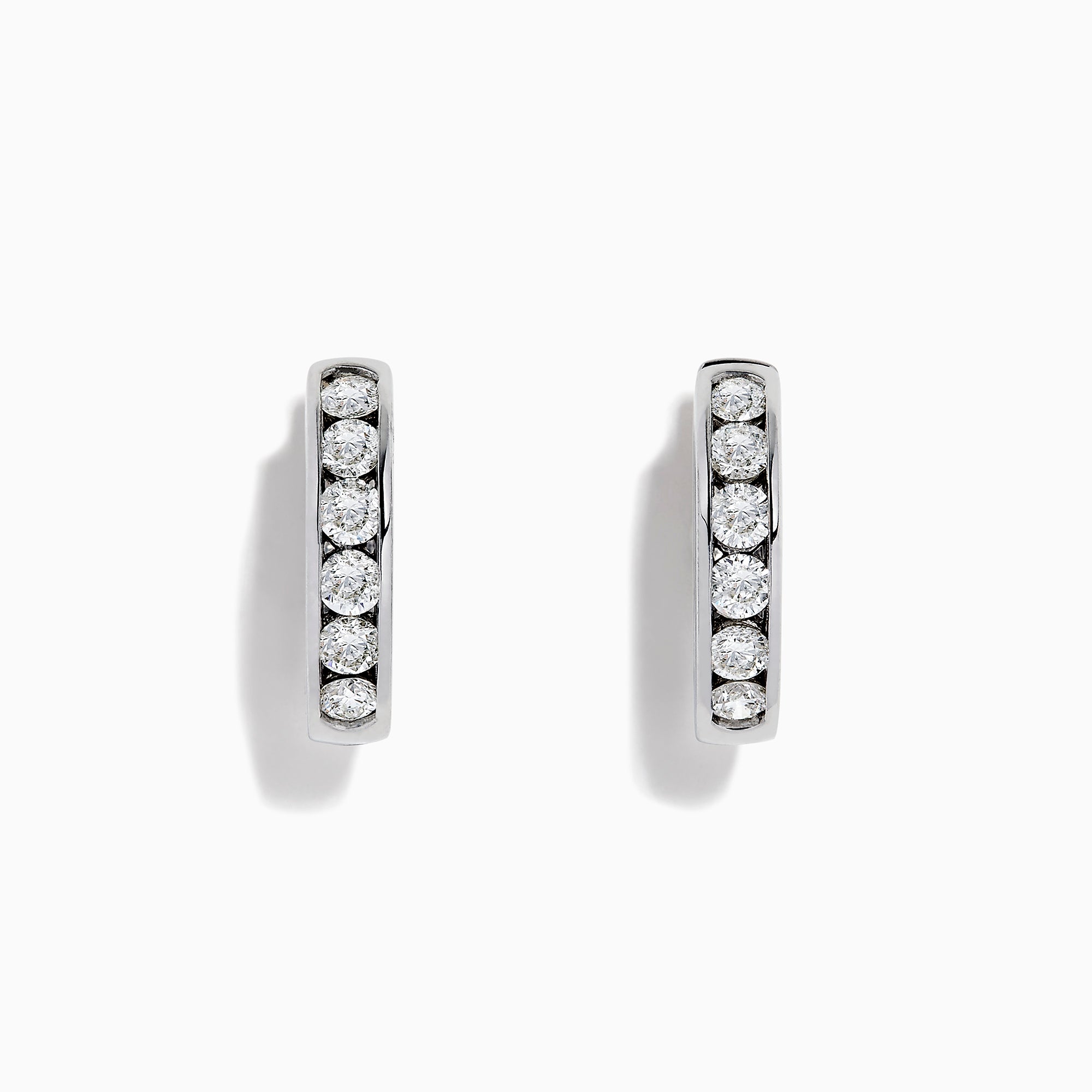 Effy Pave Classica 14K White Gold Diamond Hoop Earrings, 1.18 TCW