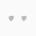 The Pave Classica 14K White Gold Diamond Triangle Stud Earrings are shown against a white background, featuring small triangular clusters of closely set round diamonds in elegant 14K white gold.