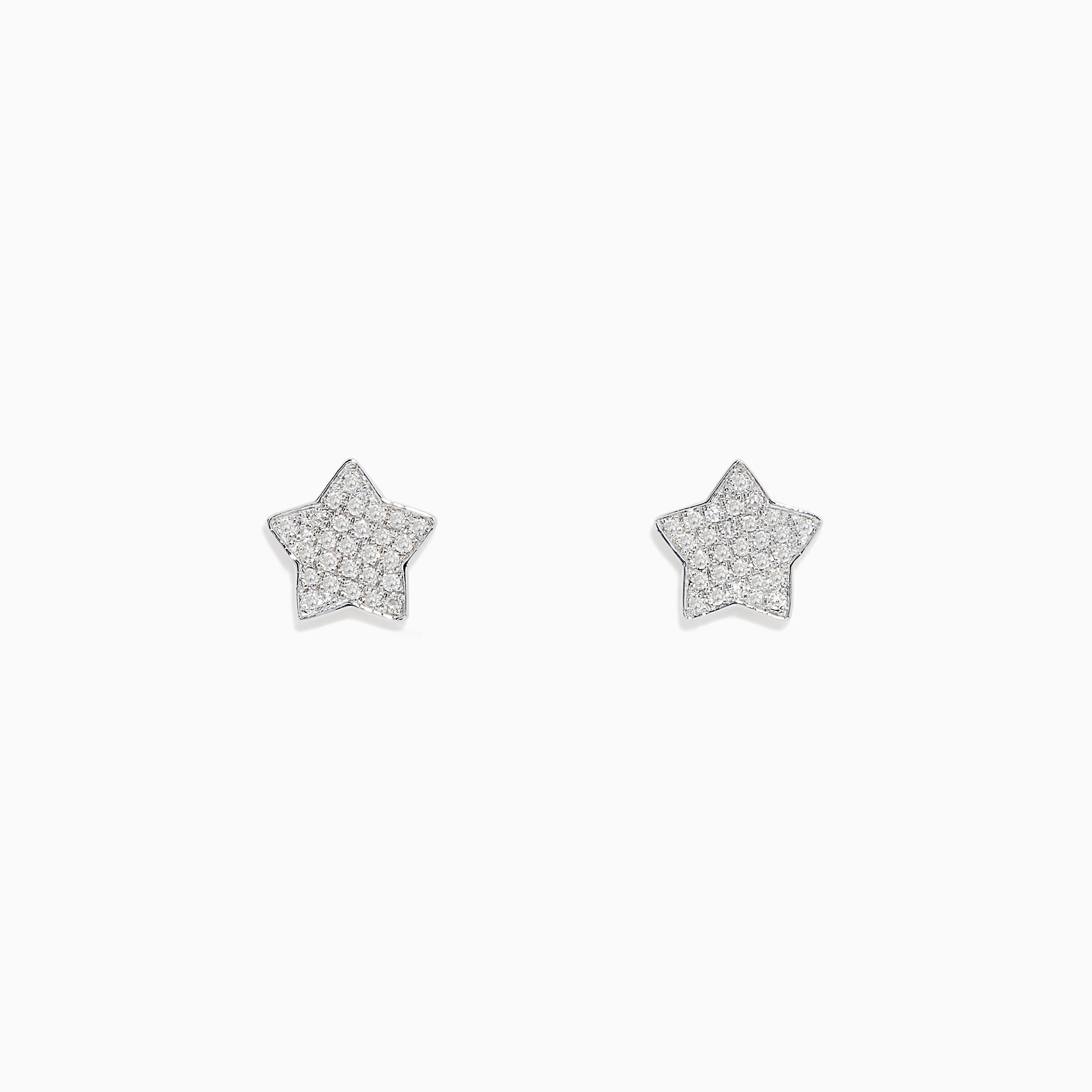 Silver diamond star earrings Clearance