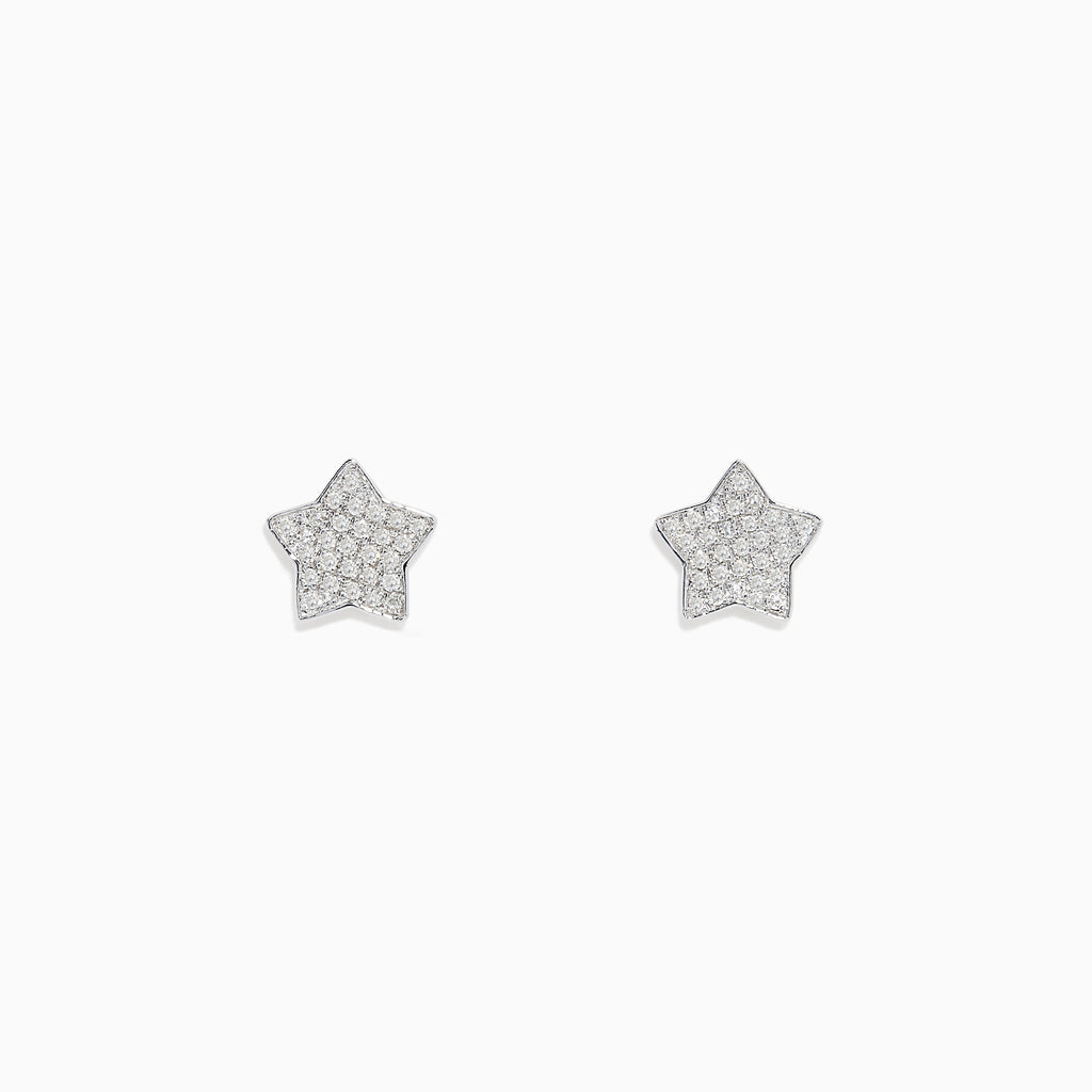 The 925 Sterling Silver Diamond Star Stud Earrings feature a star-shaped design encrusted with sparkling stones, shown against a plain white background.