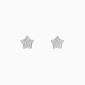 The 925 Sterling Silver Diamond Star Stud Earrings feature a star-shaped design encrusted with sparkling stones, shown against a plain white background.