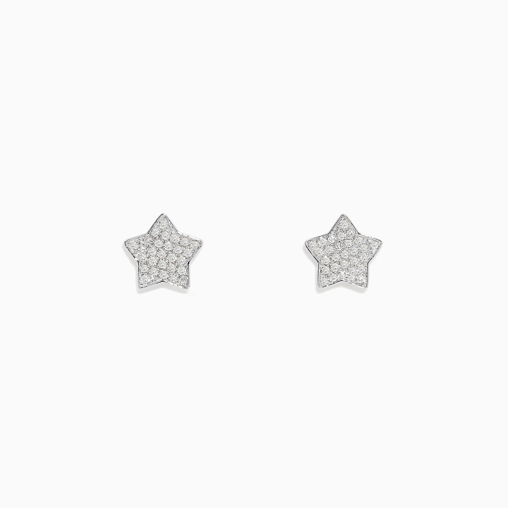 Effy 925 Sterling Silver Diamond Star Stud Earrings