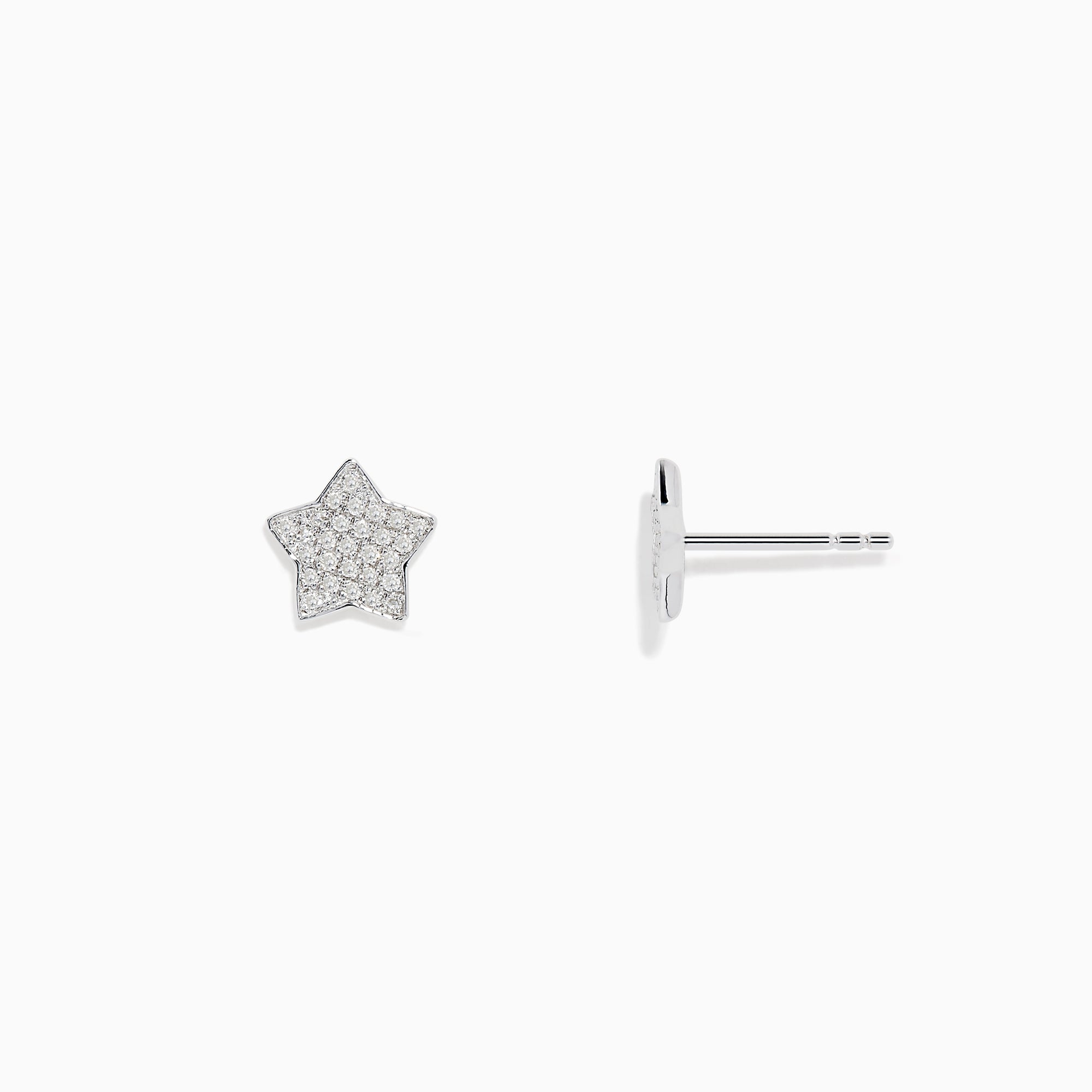 The 925 Sterling Silver Diamond Star Stud Earrings feature a star-shaped design encrusted with sparkling stones, shown against a plain white background.