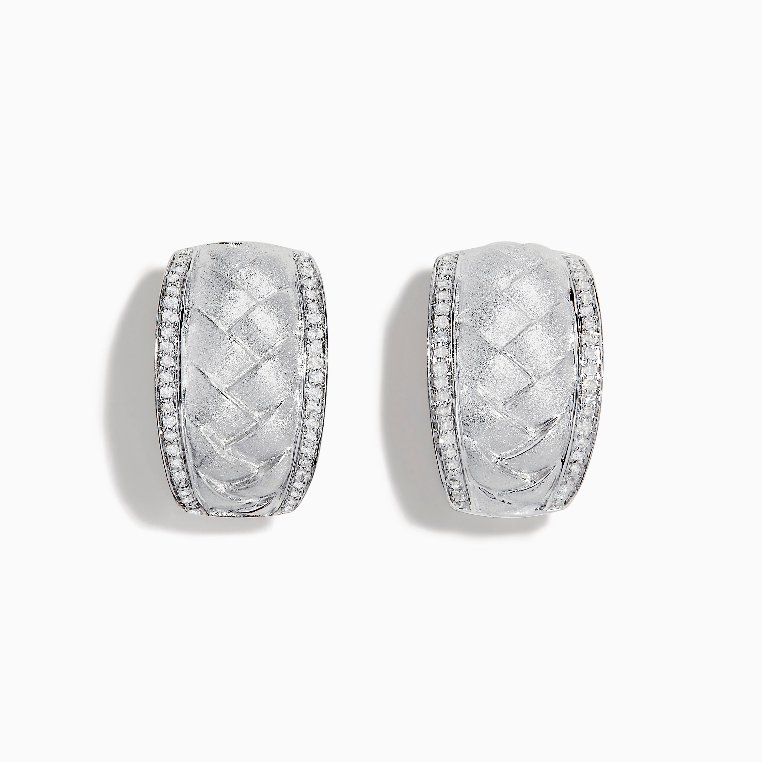 Effy 925 Sterling Silver Diamond Accented Earrings