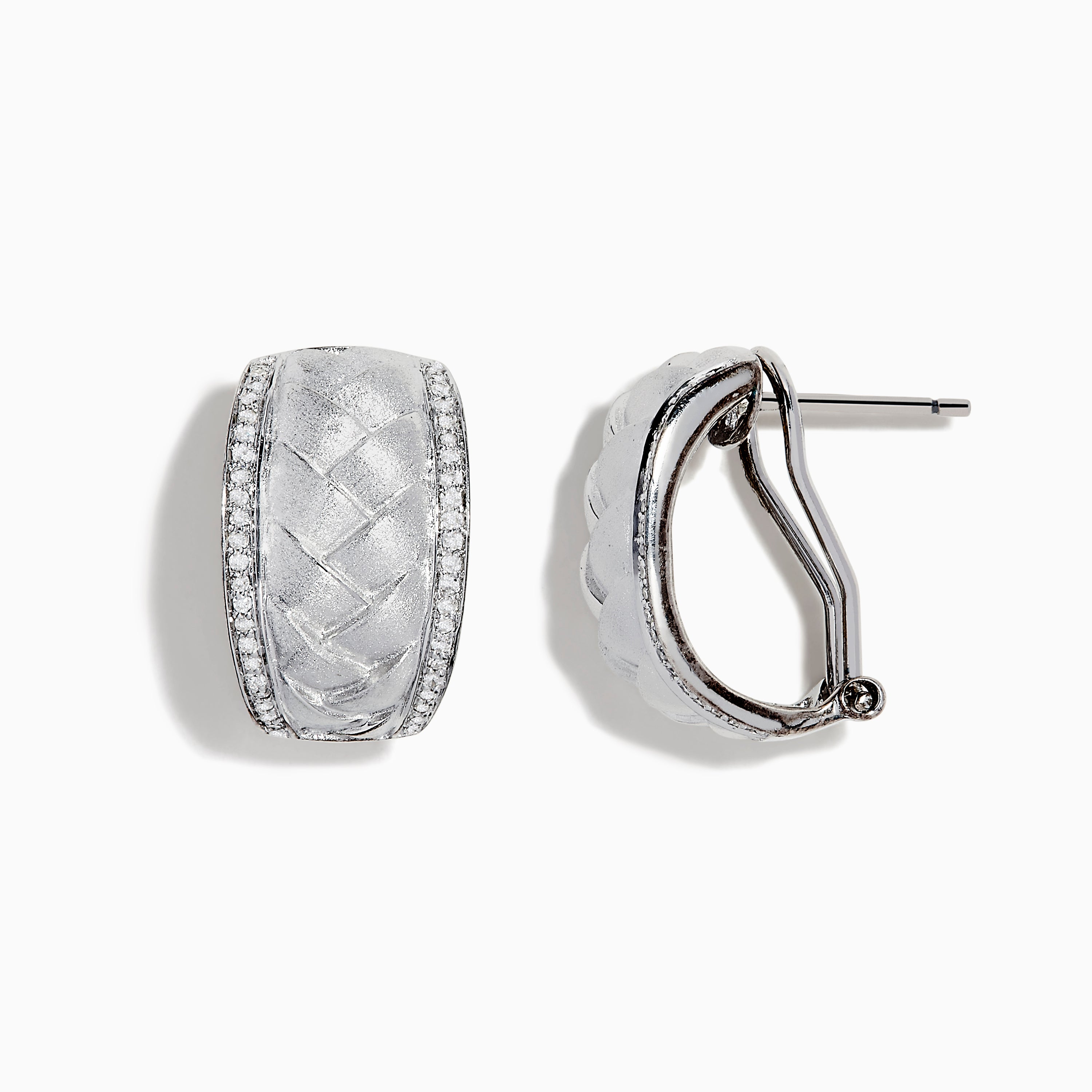 Effy 925 Sterling Silver Diamond Accented Earrings