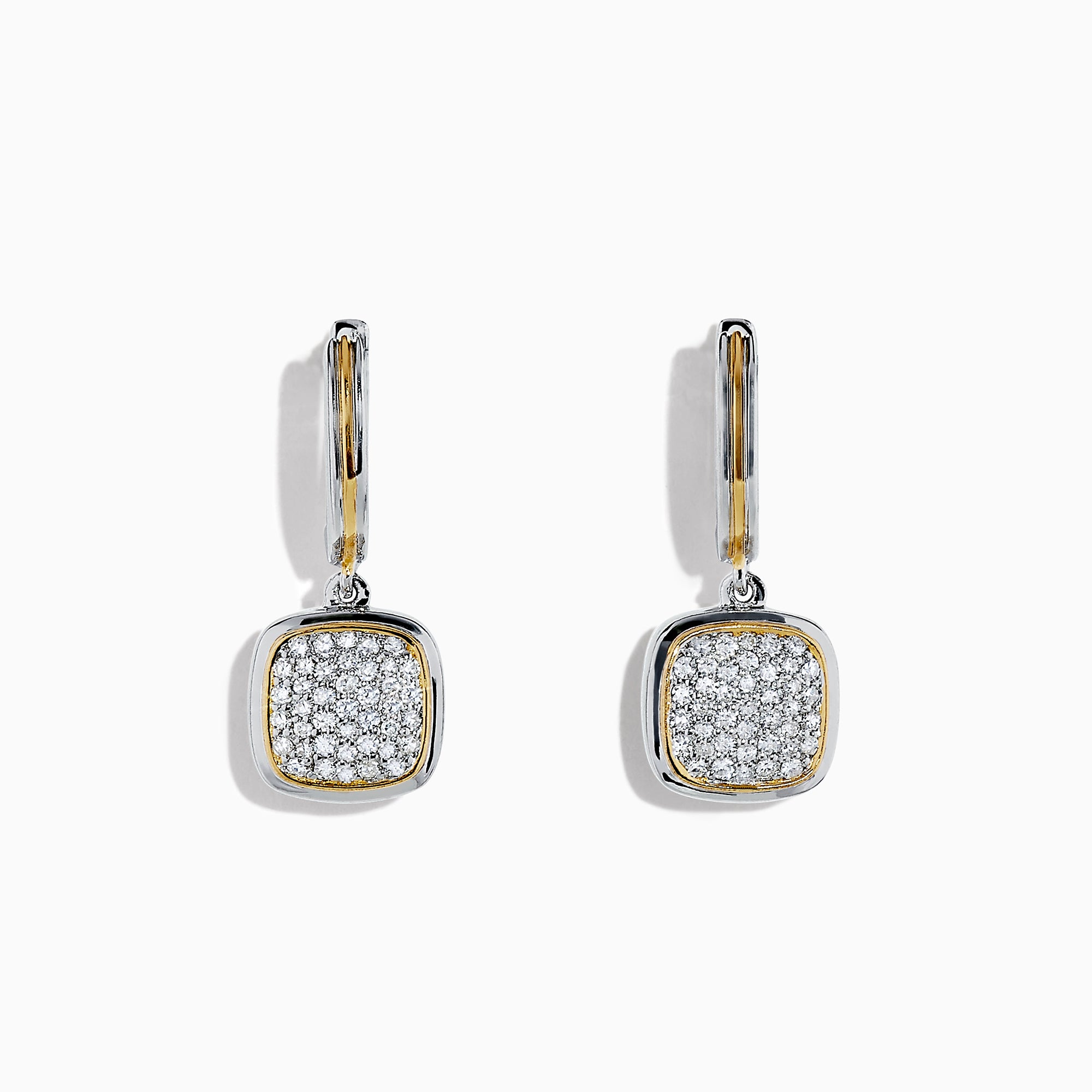 Effy 925 Sterling Silver & 18K Gold Accented Diamond Earrings, 0.42 TCW