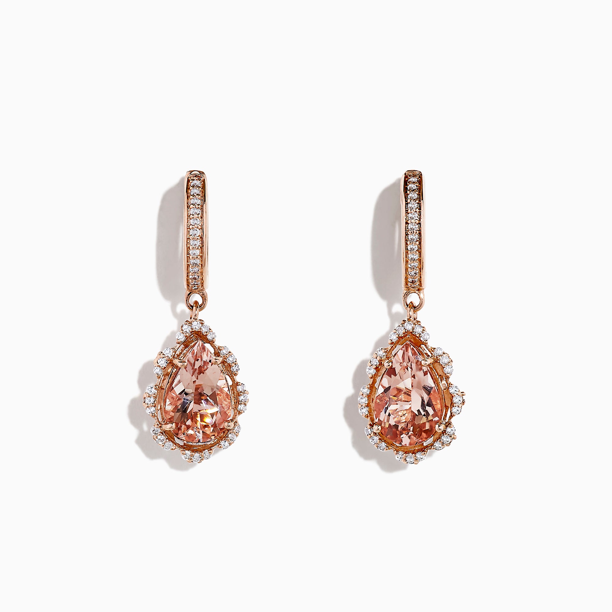 Rose gold and diamond drop earrings Clearance