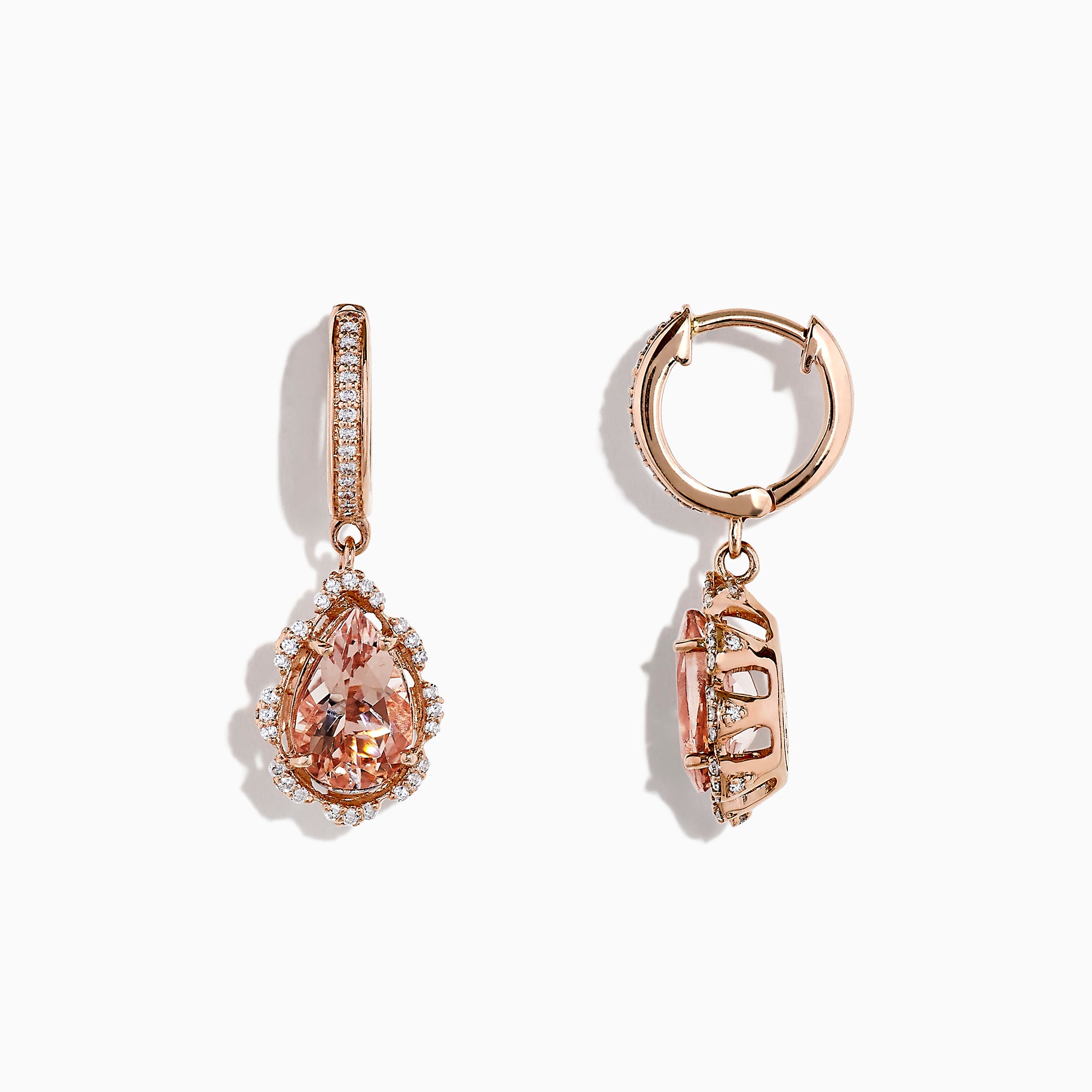 Swarovski Sparkling Dance drop earrings, Clover, Pink, Rose gold-tone plated