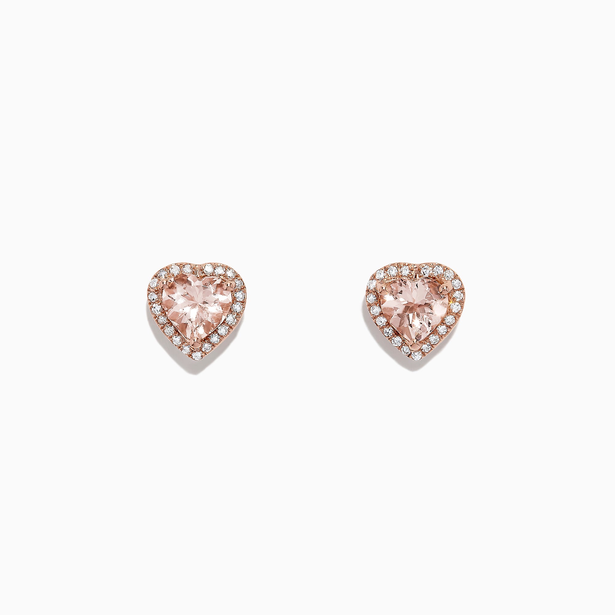 Morganite and Diamond 14kt Rose Gold Earrings