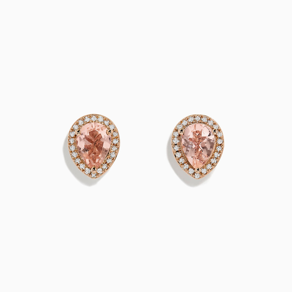Effy Blush 14K Rose Gold Morganite and Diamond Earrings, 2.07 TCW