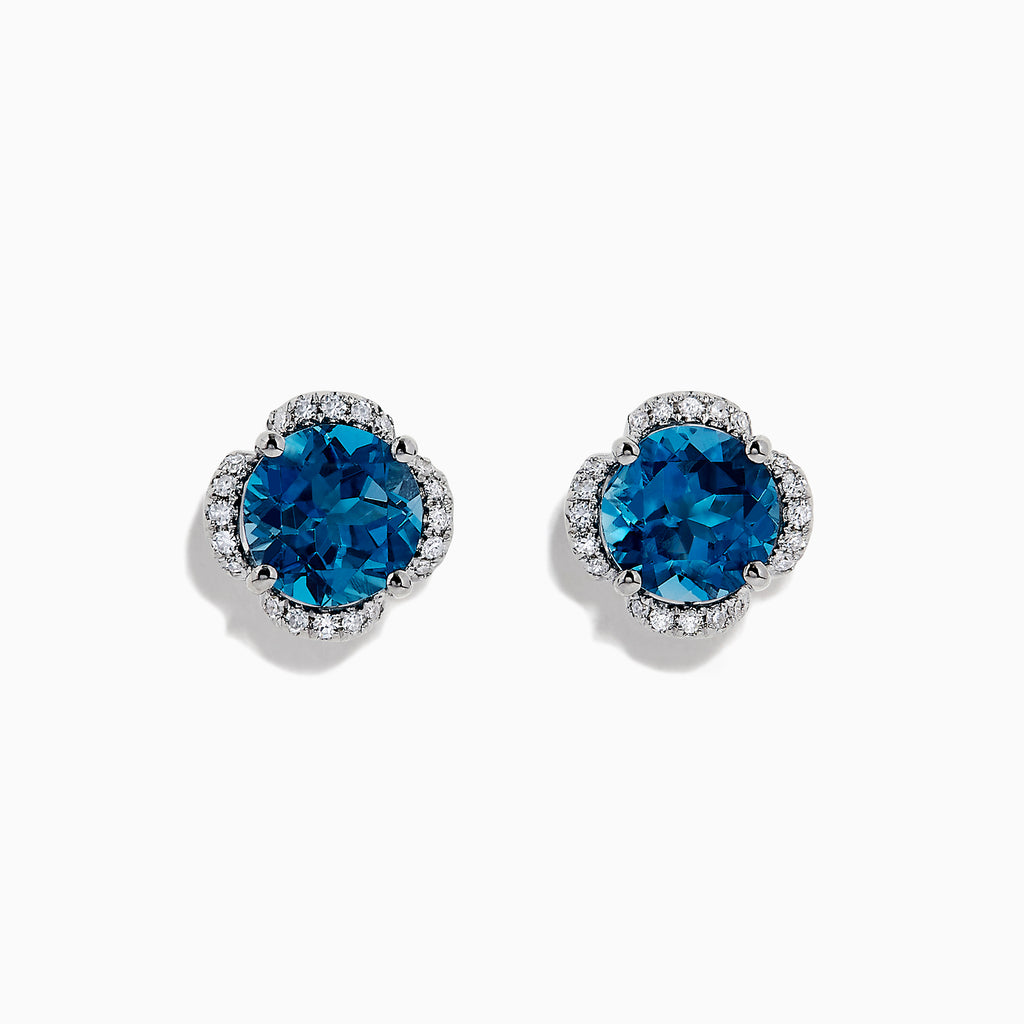 Effy Ocean Bleu 14K Gold London Blue Topaz and Diamond Earrings, 4.25 TCW