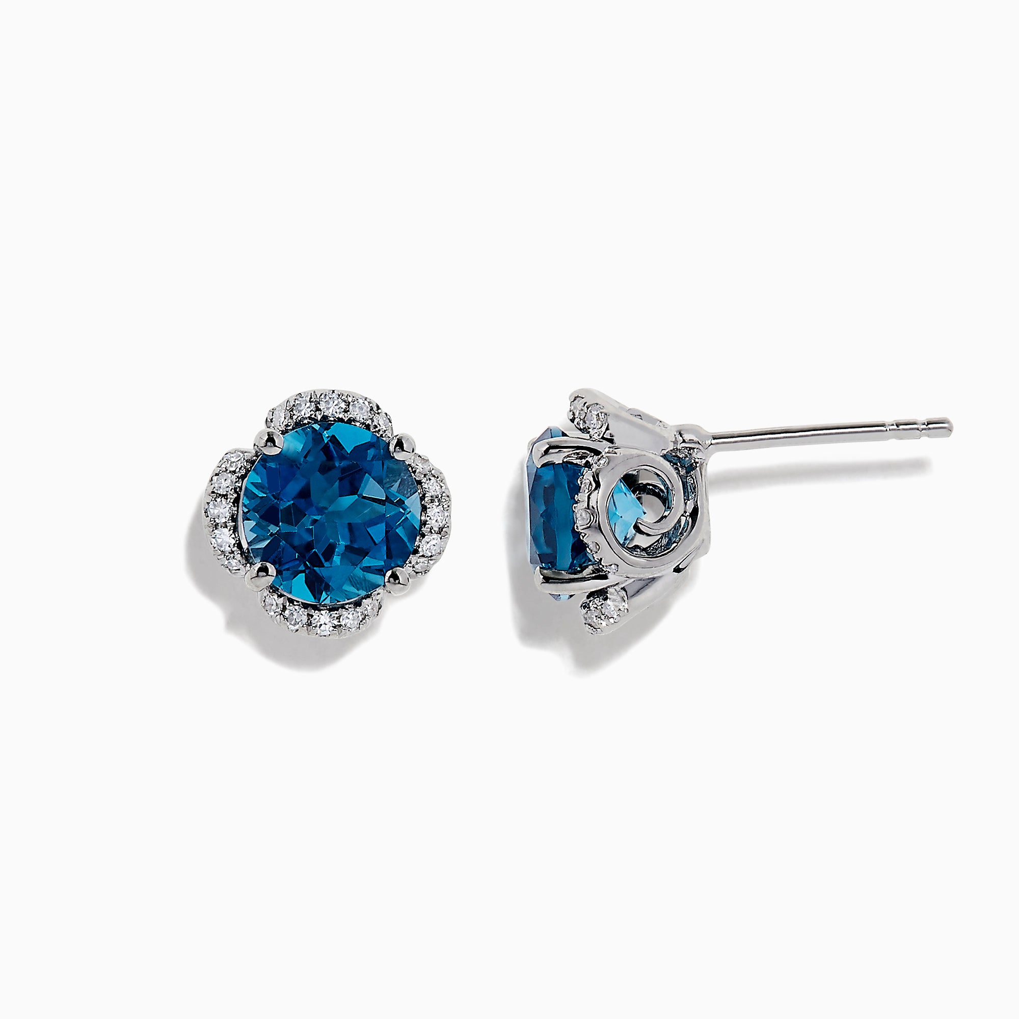 Effy Ocean Bleu 14K Gold London Blue Topaz and Diamond Earrings, 4.25 TCW