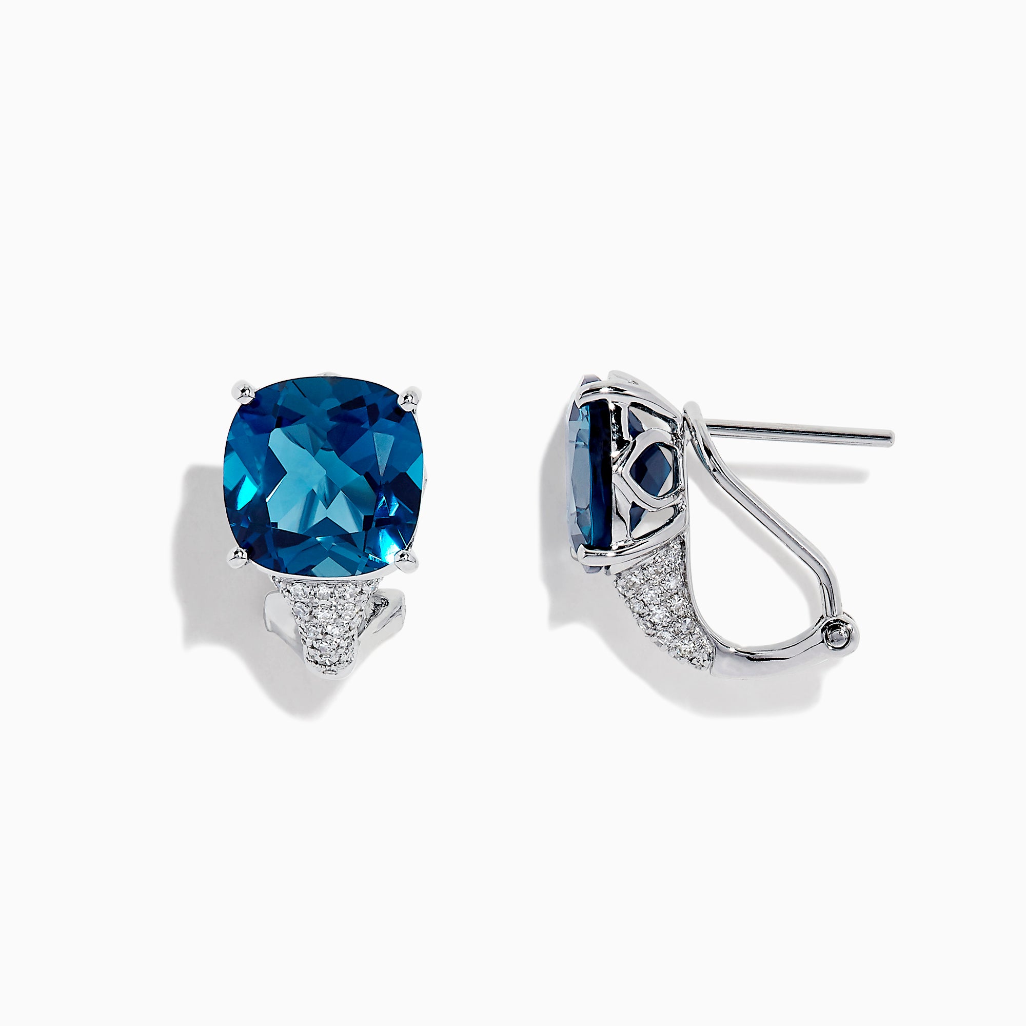 Effy Ocean Bleu 14K Gold London Blue Topaz and Diamond Earrings, 10.79 TCW