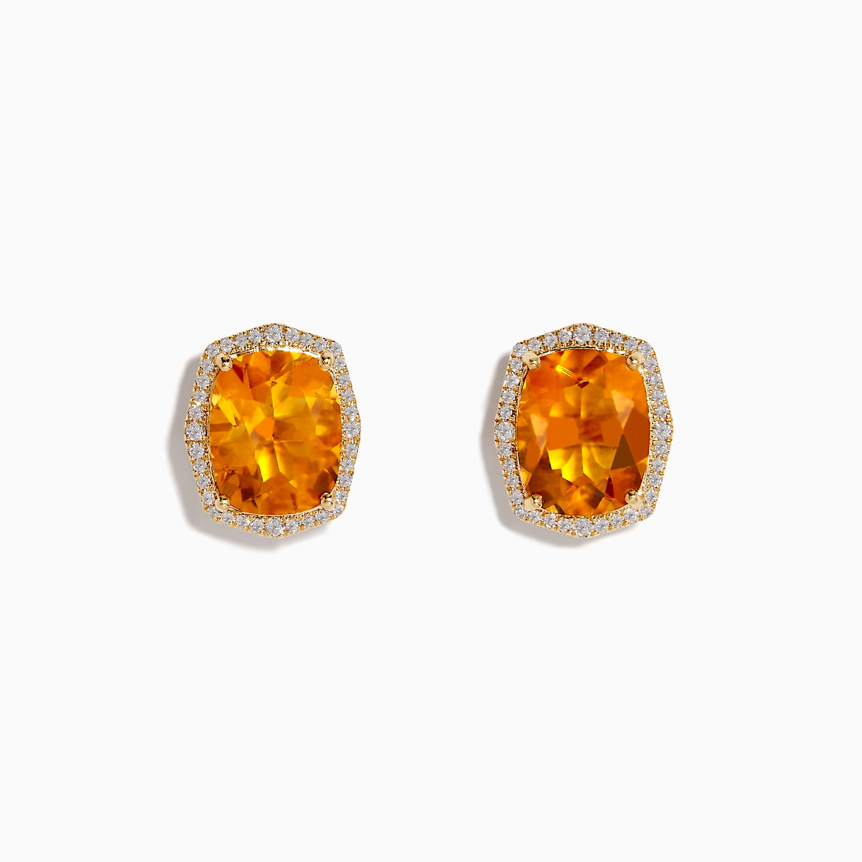 Citrine and diamond earrings Clearance