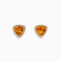 The Sunset 14K Yellow Gold Citrine and Diamond Earrings (3.56 TCW) feature bold triangular citrine gems at the center, bordered by shimmering diamonds—perfect for adding a vibrant pop of color to any look.
