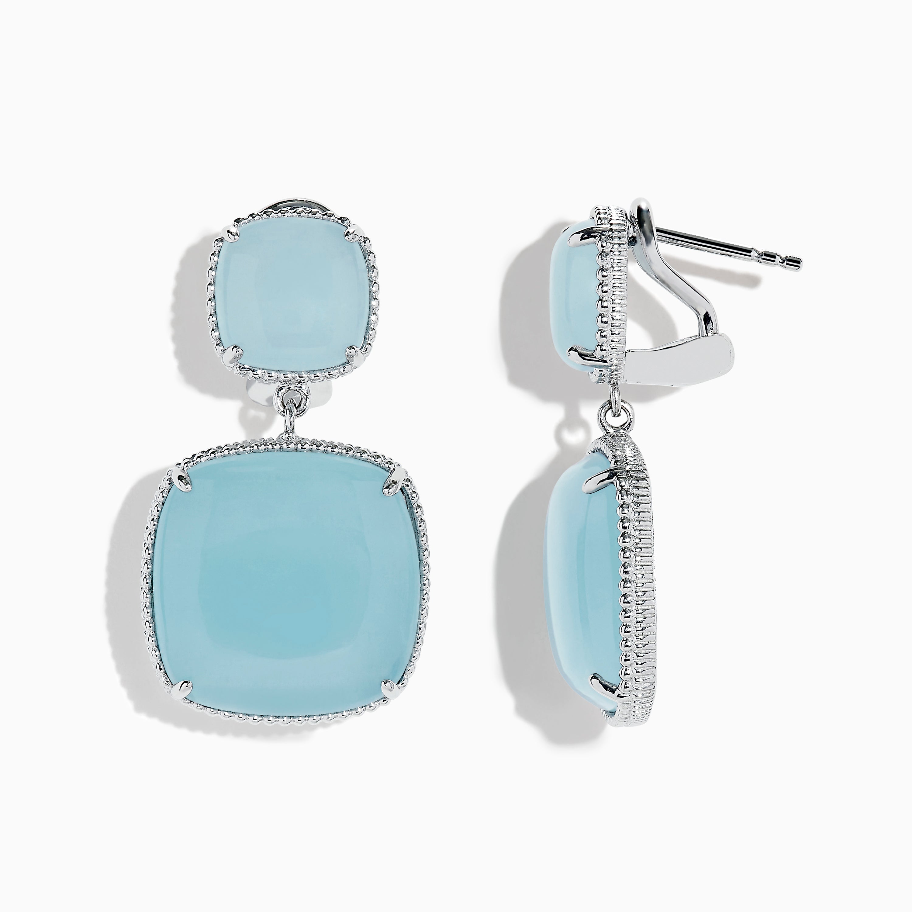 Raw Herkimer Diamond Aquamarine Tanzanite & Sterling Silver Dangle Earrings  - Uniqu-Lea Yours | Handmade Gemstone Jewellery Australia