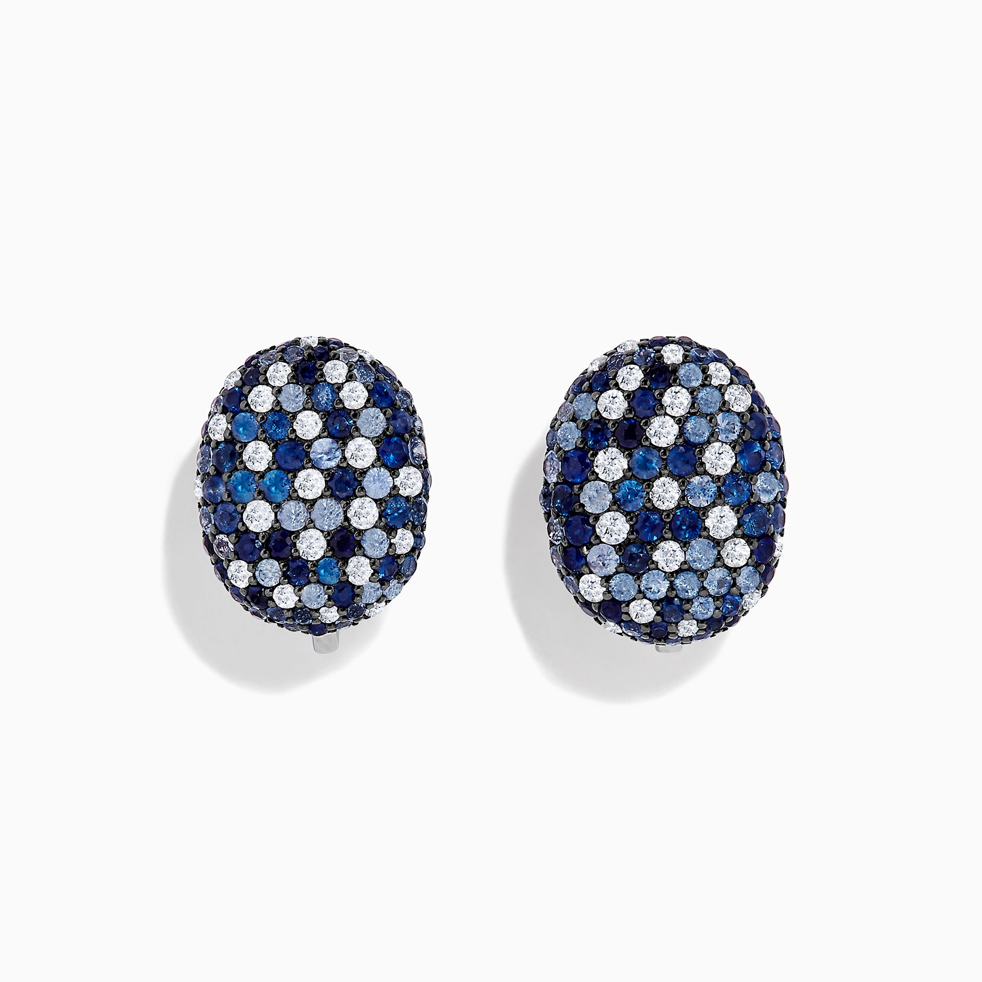 Effy Splash Sterling Silver Blue and White Sapphire Earrings, 3.11 TCW