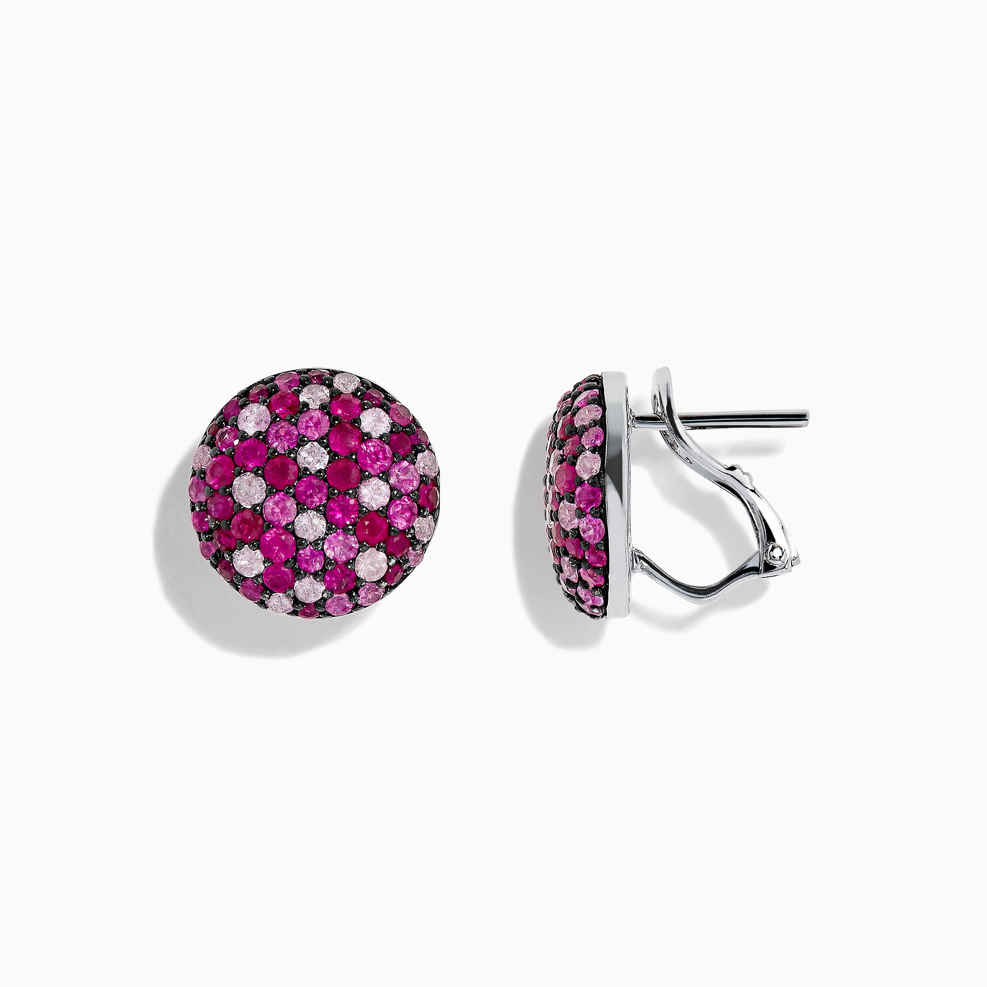 Effy Splash Sterling Silver Pink Sapphire Circle Earrings, 3.60 TCW