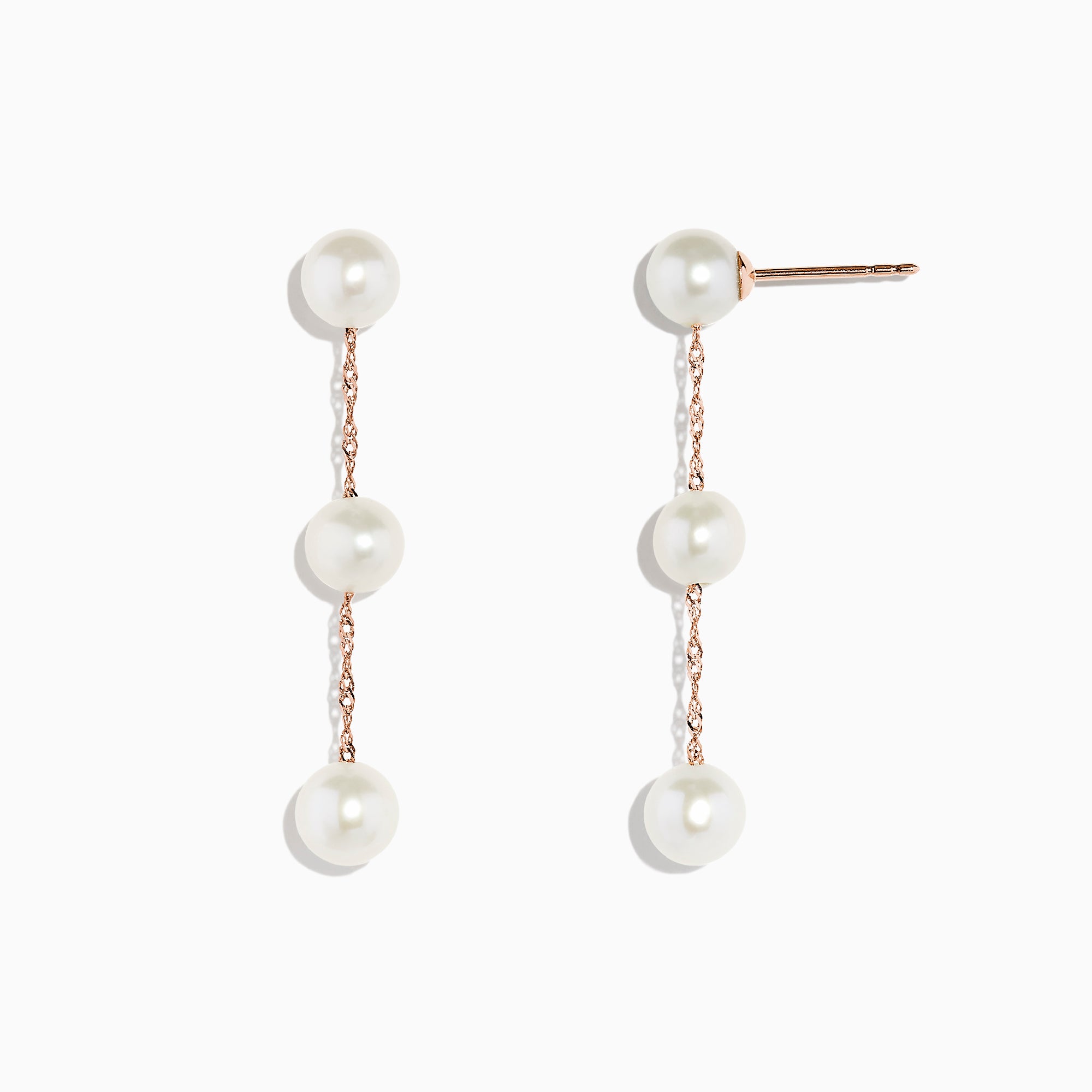 Buy Zaveri Pearls Set of 3 Rose Gold Contemporary Pearl Drop Earrings-ZPFK13470  Online
