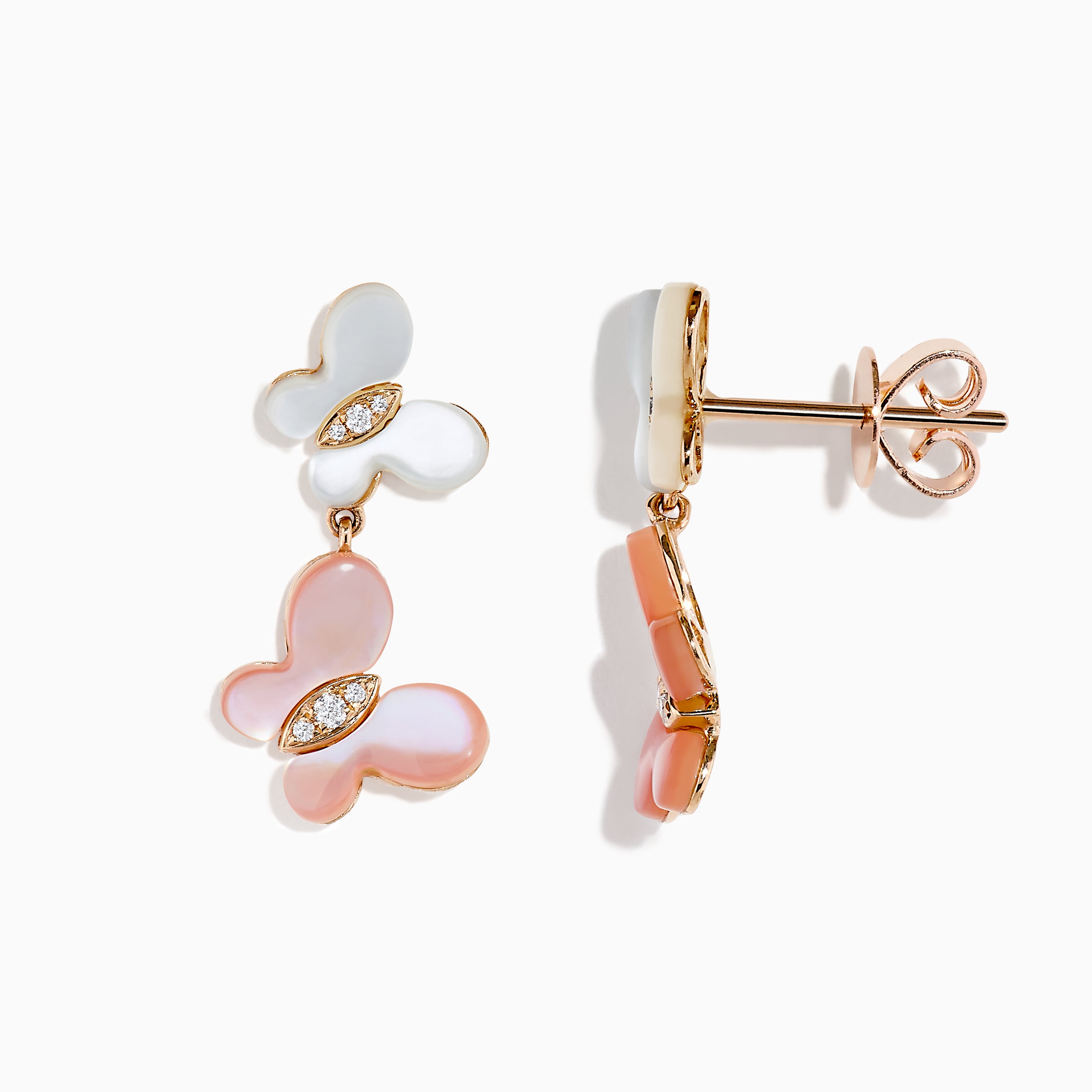 Mother of Pearl Color Blossom Stud Earrings