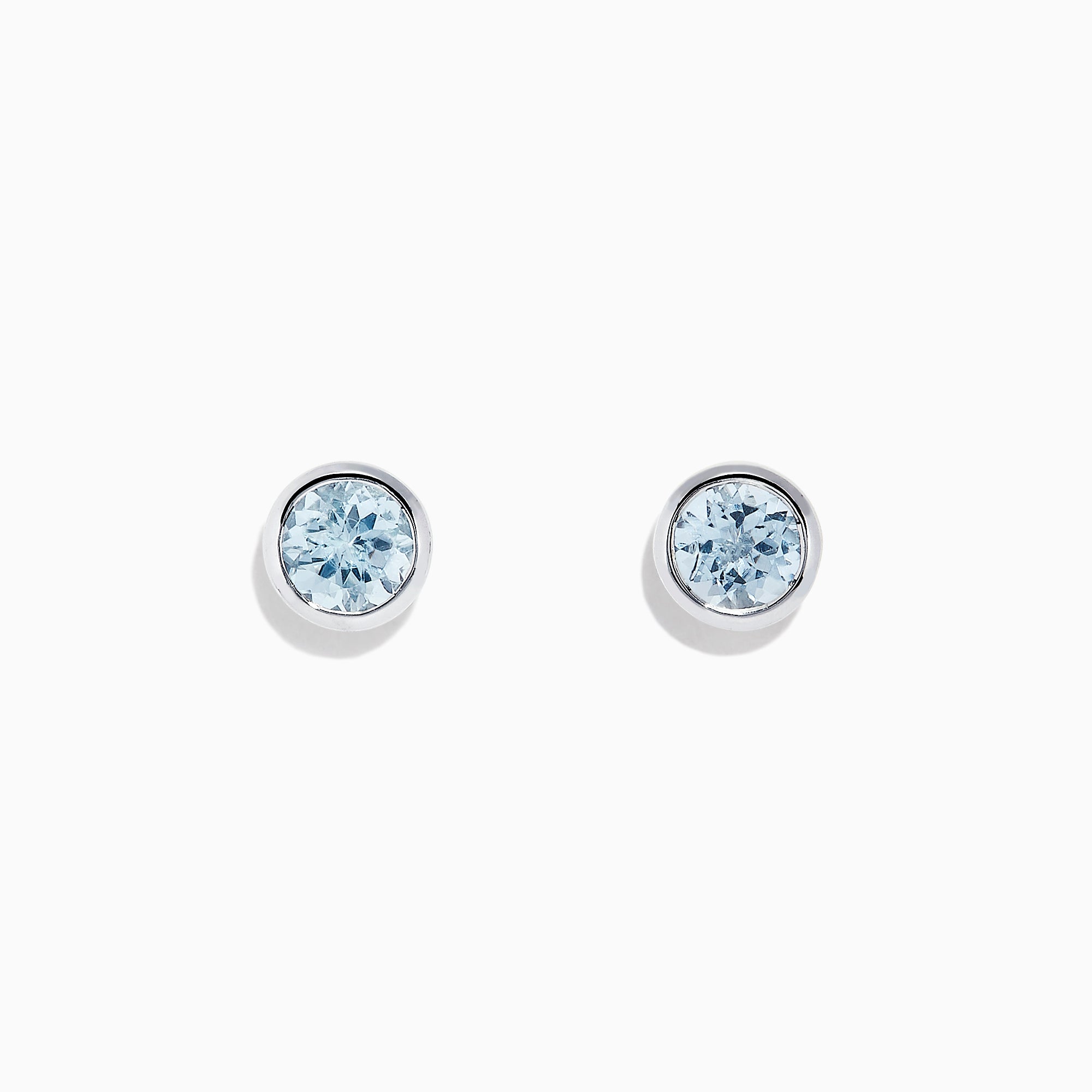 Aquarius 14K White Gold Aquamarine Stud Earrings, TCW