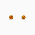 A pair of Sunset 14K Yellow Gold Citrine Stud Earrings, 1.81 TCW, featuring round citrines in a classic prong setting, shown on a plain white background.