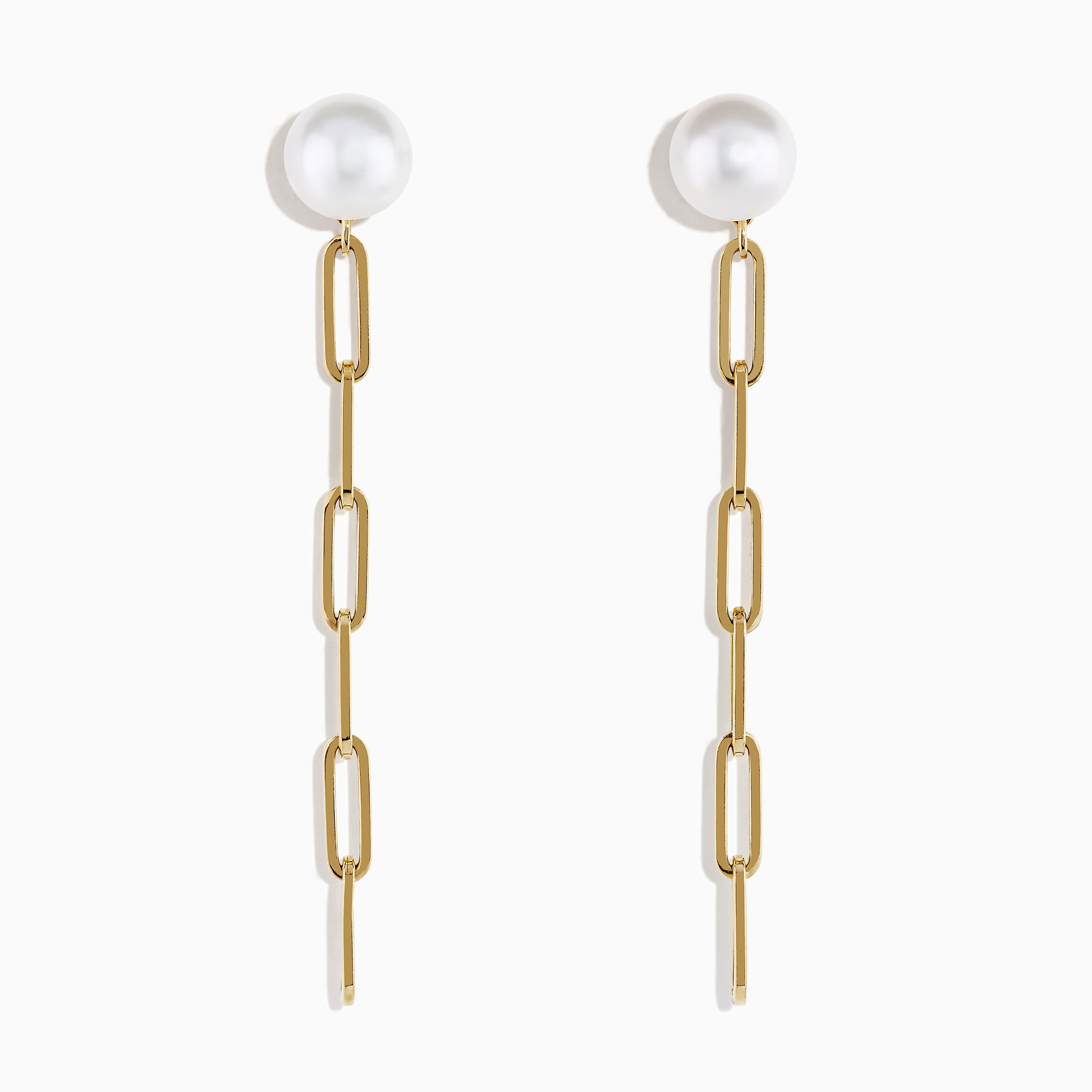 Effy 14K Gold Cultured Fresh Water Pearl Paperclip Chain Earrings