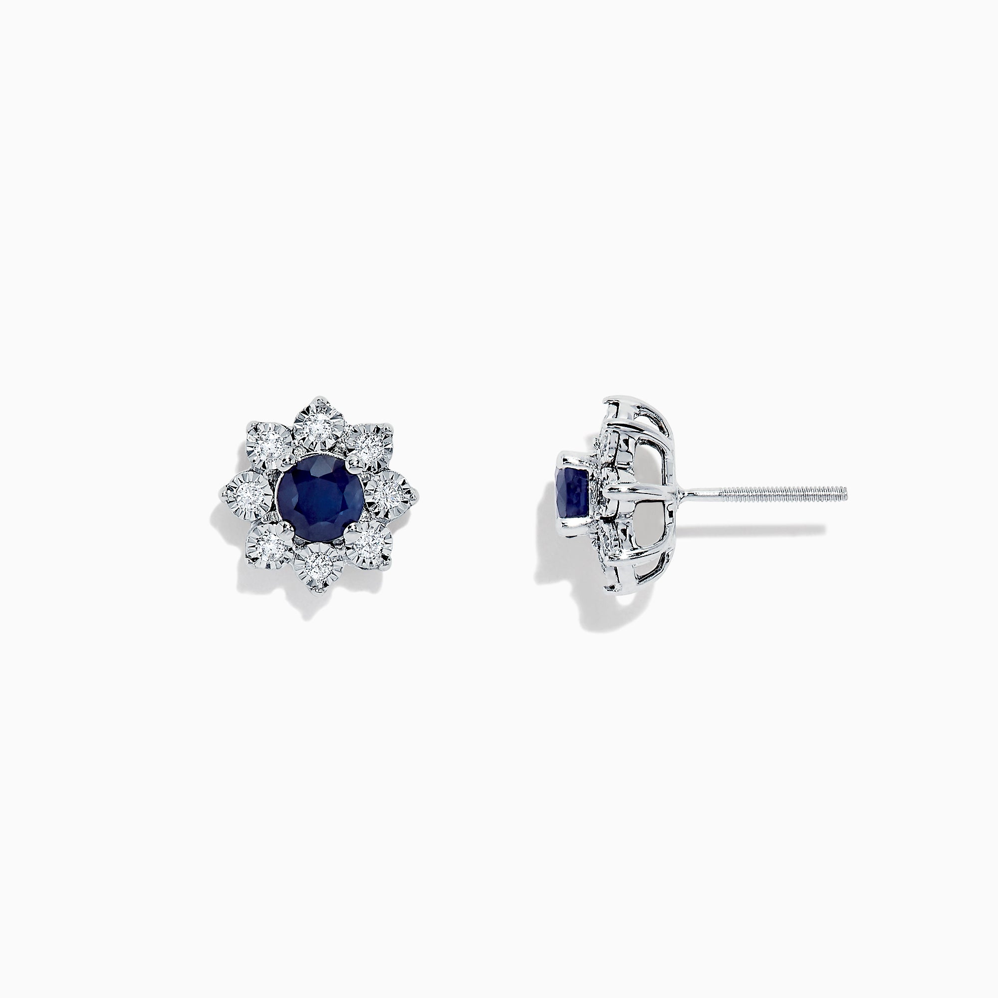 Effy Royale Bleu 14K White Gold Sapphire and Diamond Earrings, 1.44 TCW