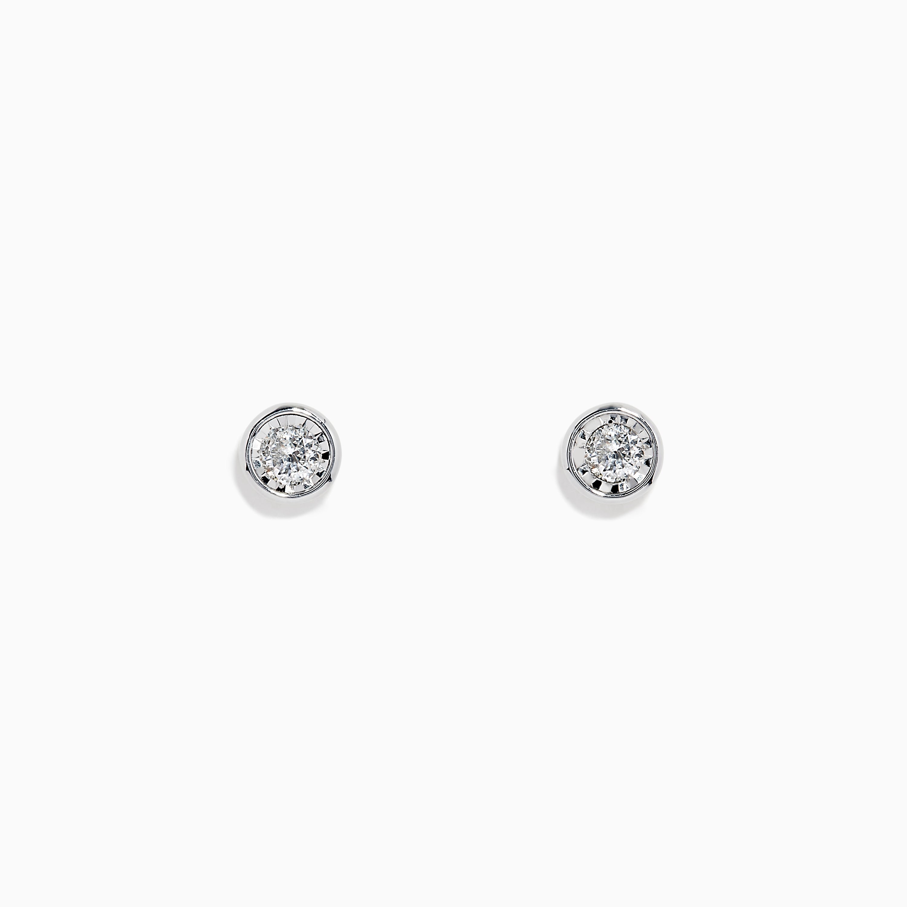 Effy 925 Sterling Silver Diamond Pave Stud Earrings, 0.10 TCW