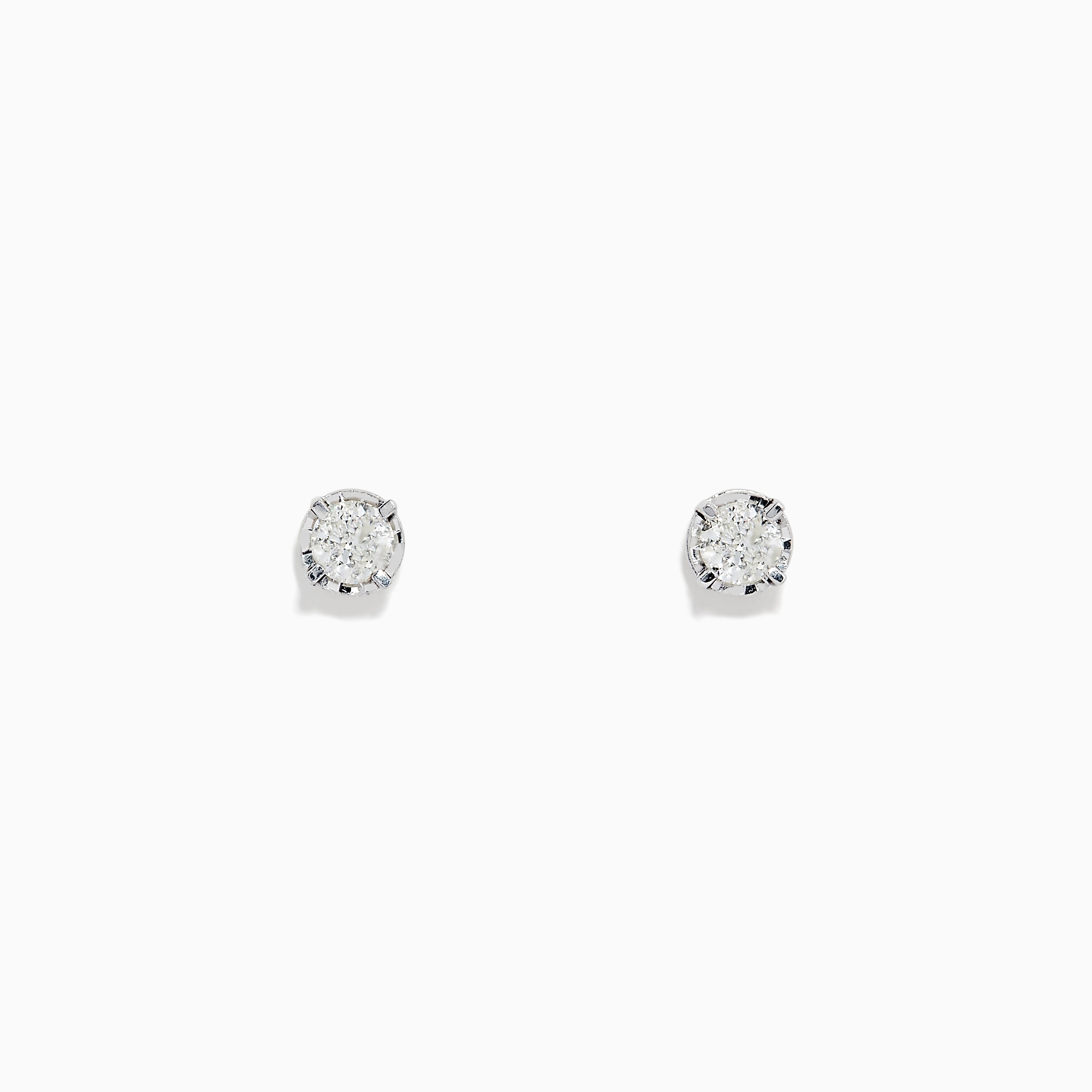 Effy 925 Sterling Silver Diamond Stud Earrings