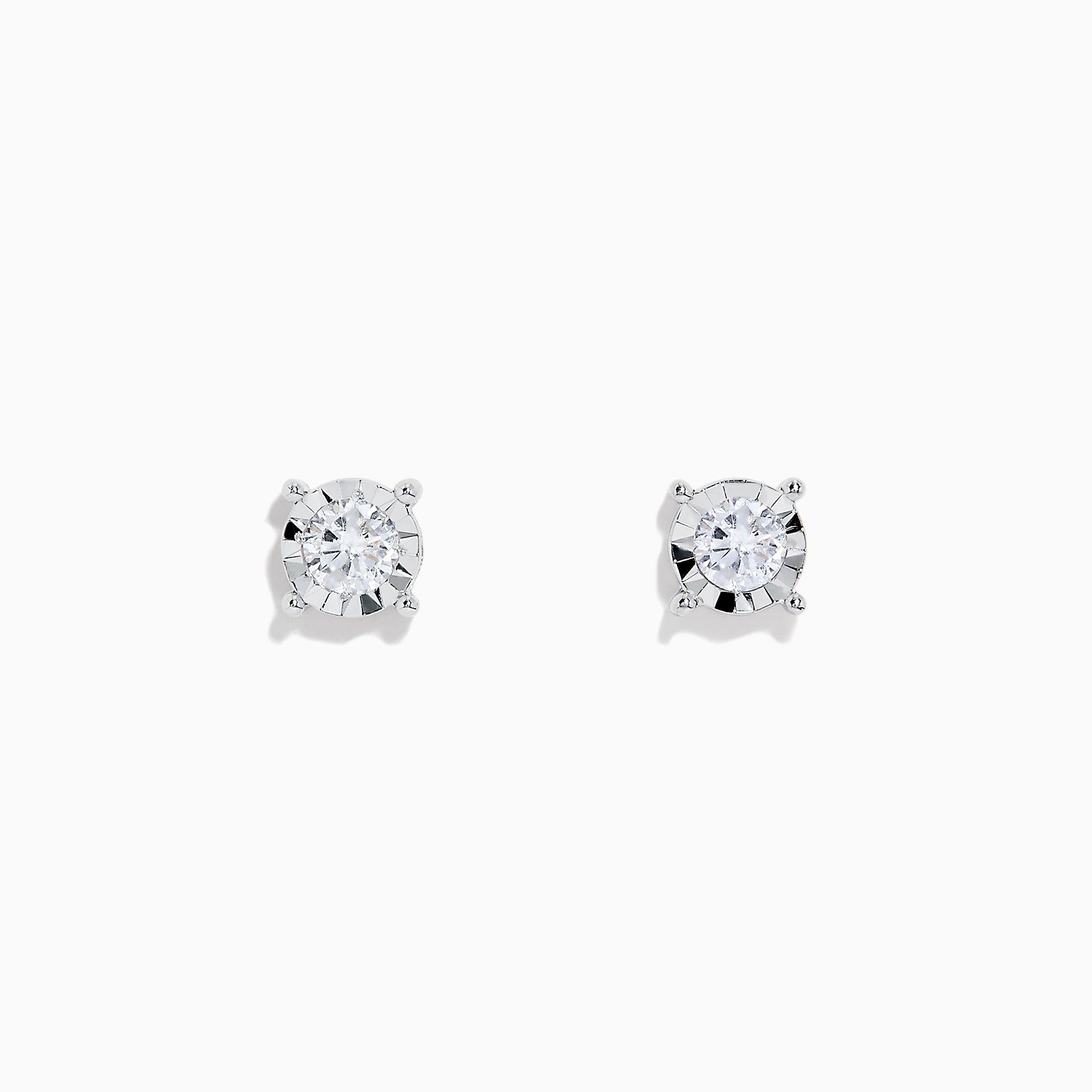 Effy Pave Classica 14K White Gold Diamond Stud Earrings, 0.49 TCW