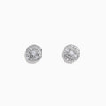 A pair of 925 Sterling Silver Diamond Pave Stud Earrings (0.10 TCW) featuring multiple small diamonds in concentric circles, shown against a plain white background.